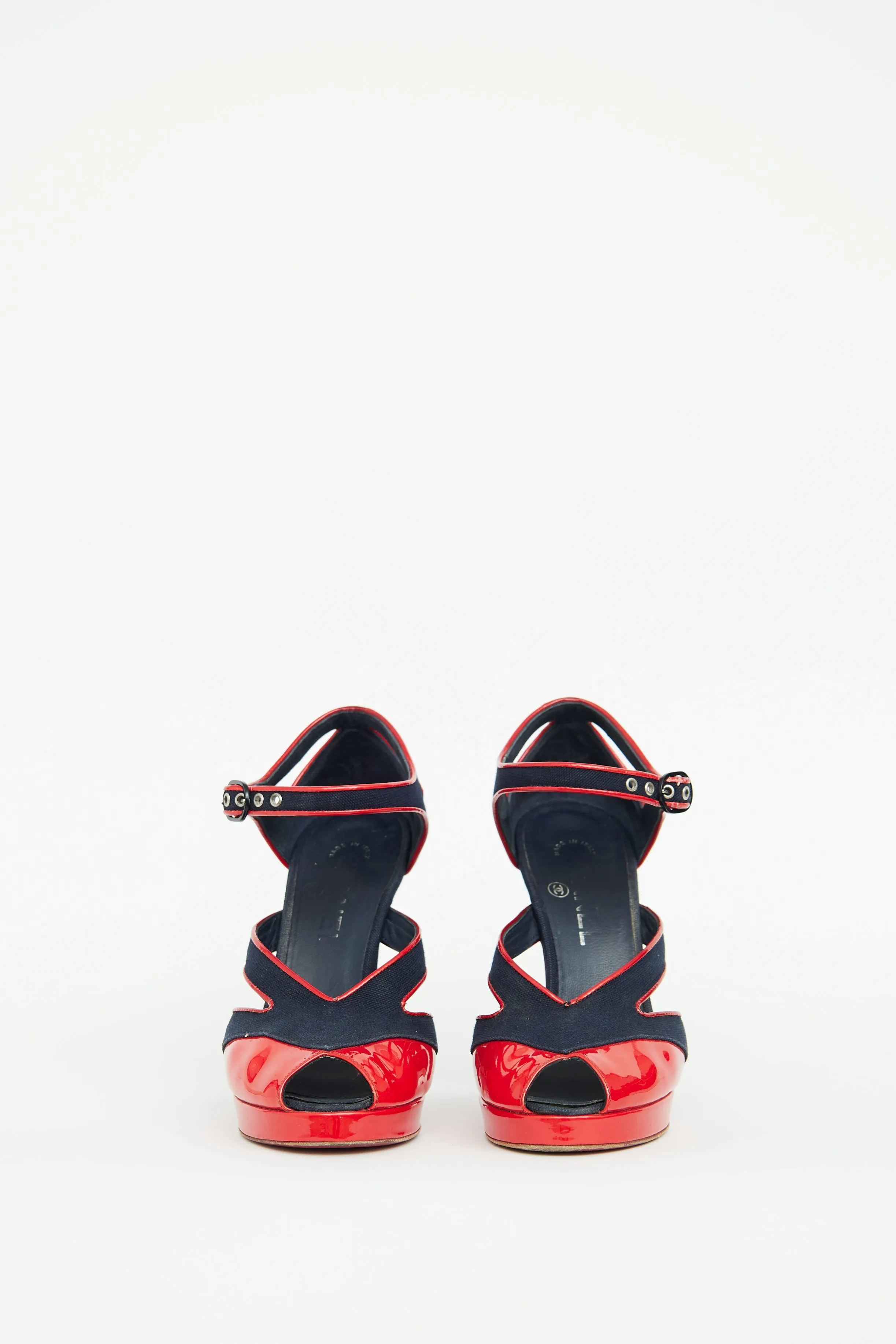 2008 Navy & Red Peep Toe Pump
