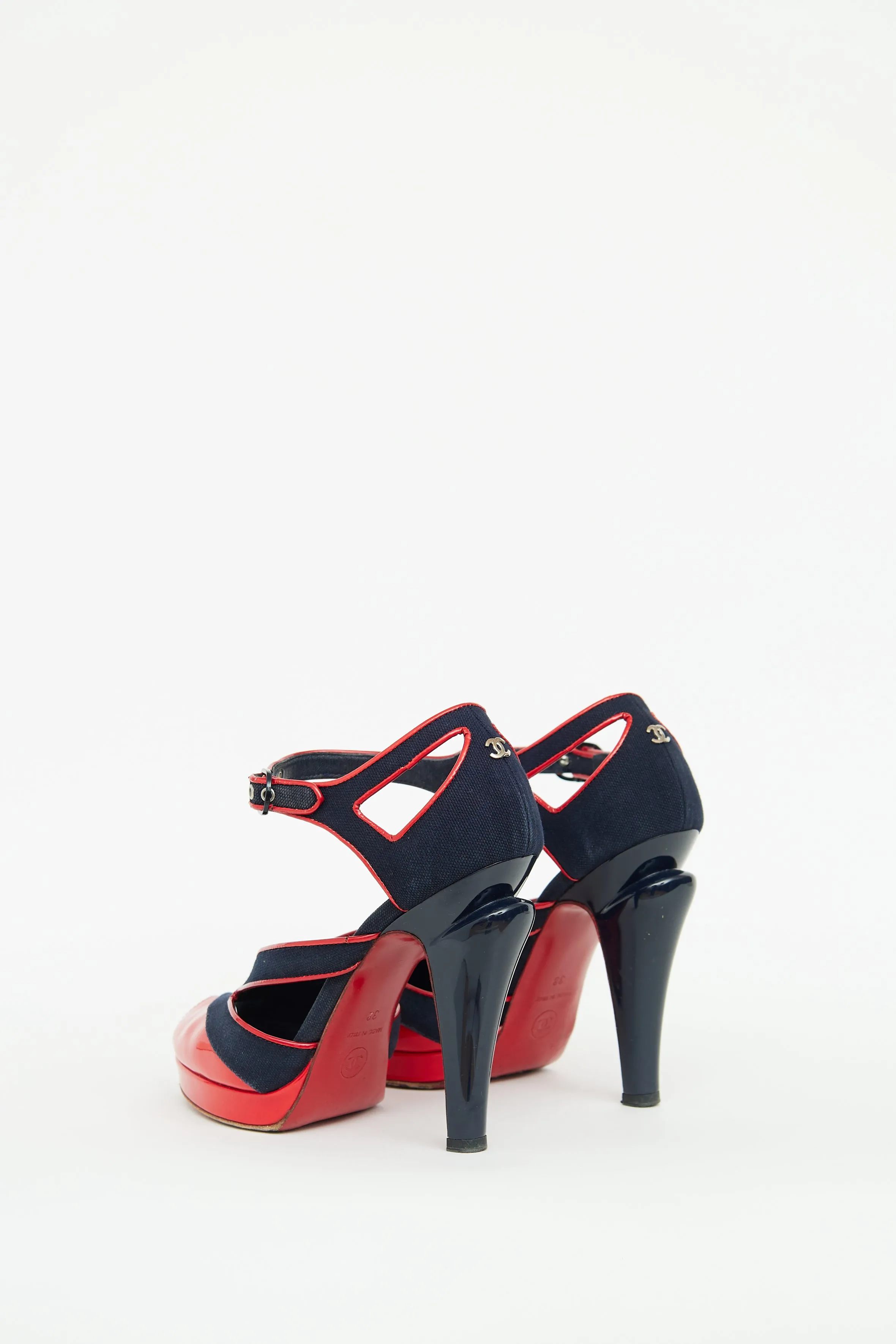 2008 Navy & Red Peep Toe Pump
