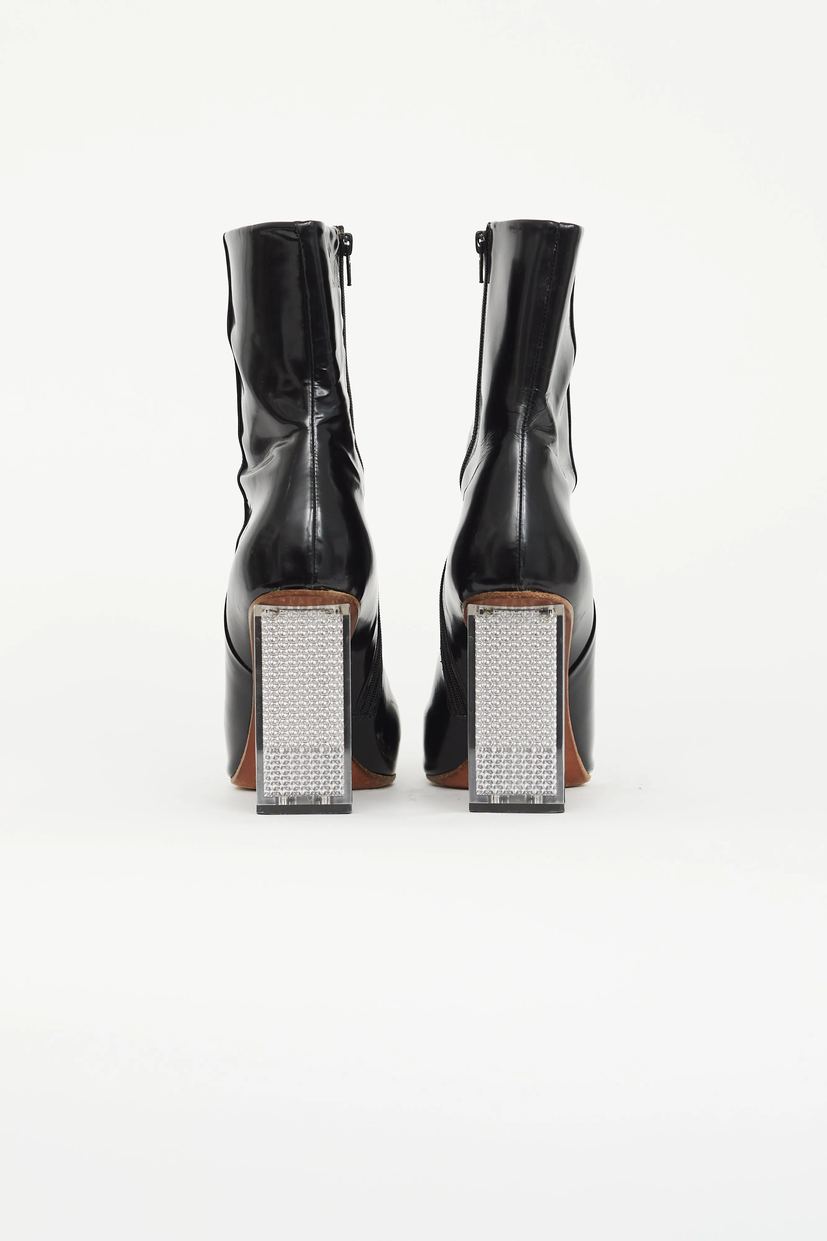 2016 Black Patent Reflector Ankle Boot