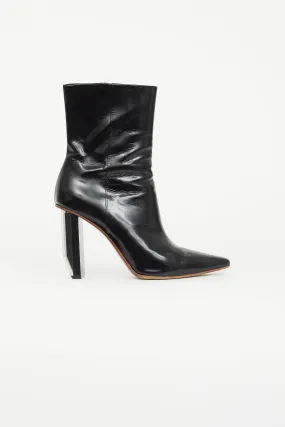 2016 Black Patent Reflector Ankle Boot