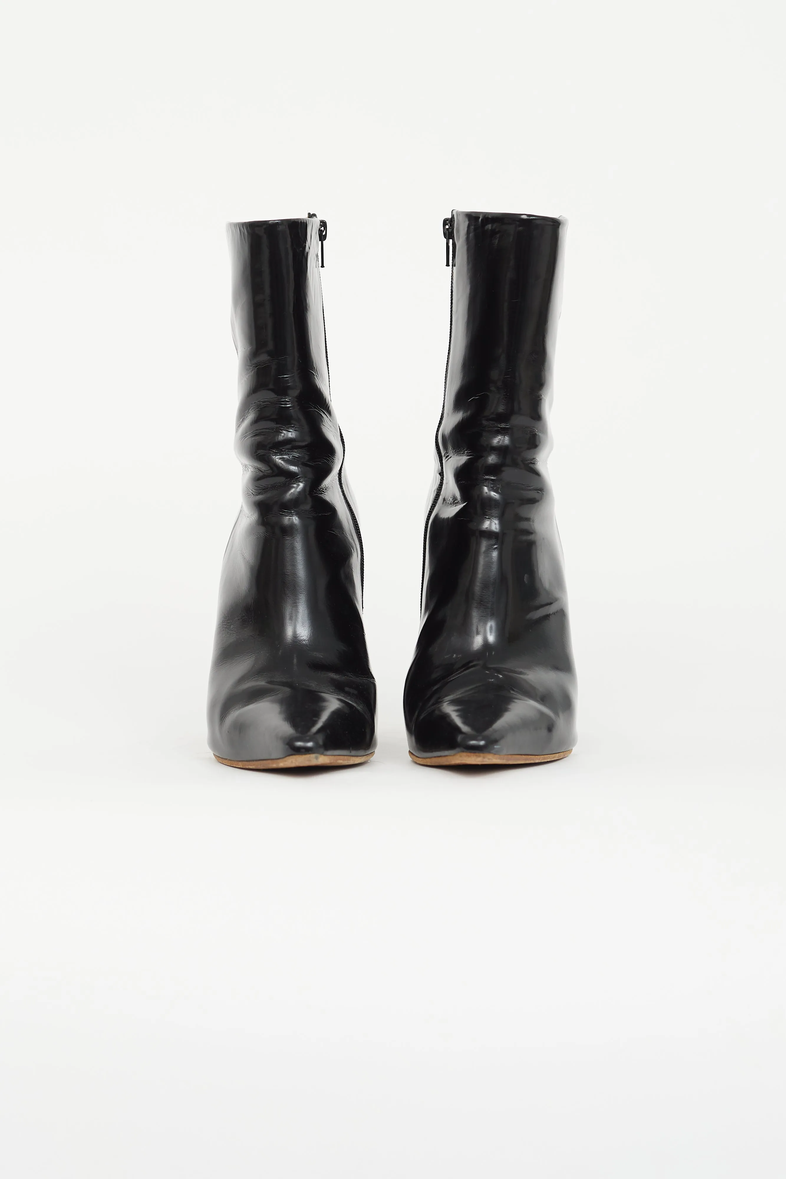 2016 Black Patent Reflector Ankle Boot