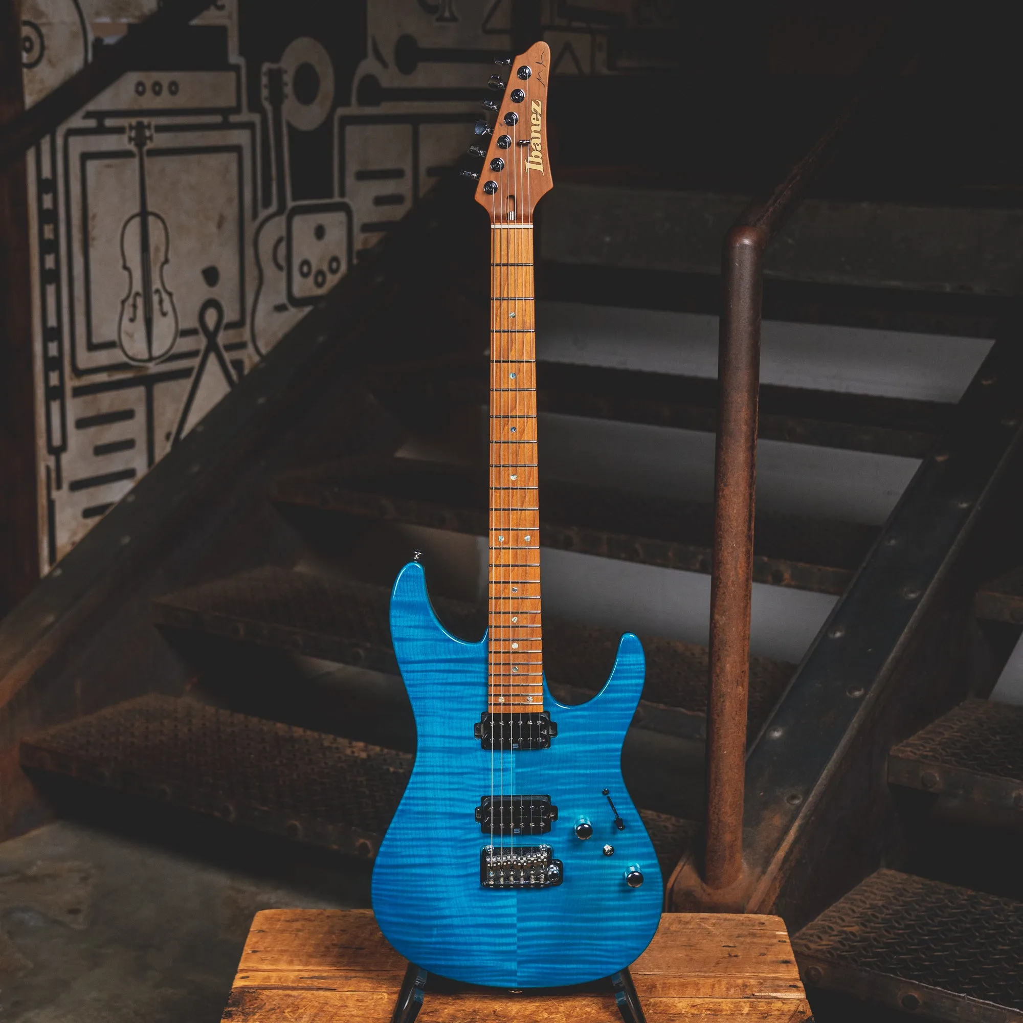 2021 Ibanez Martin Miller MM1-TAB Electric Guitar, Transparent Aqua Blue w/ OHSC - Used
