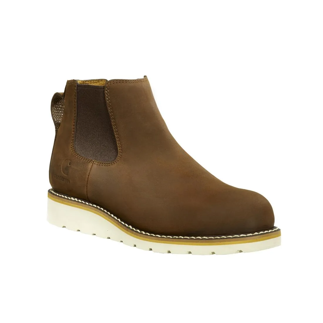 5" Women's Chelsea Wedge Soft Toe Pull-On Boot Dark Brown