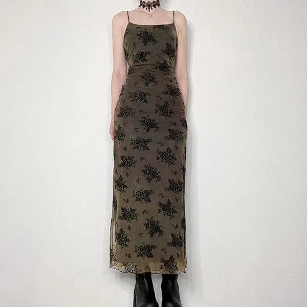 Aesthetic Floral Summer Long Dress