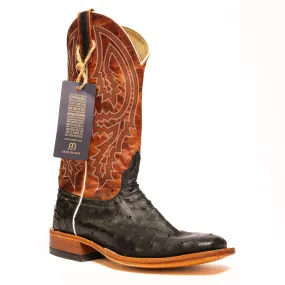 Anderson Bean Black Full Quill Ostrich with Rust Lava Top S1098