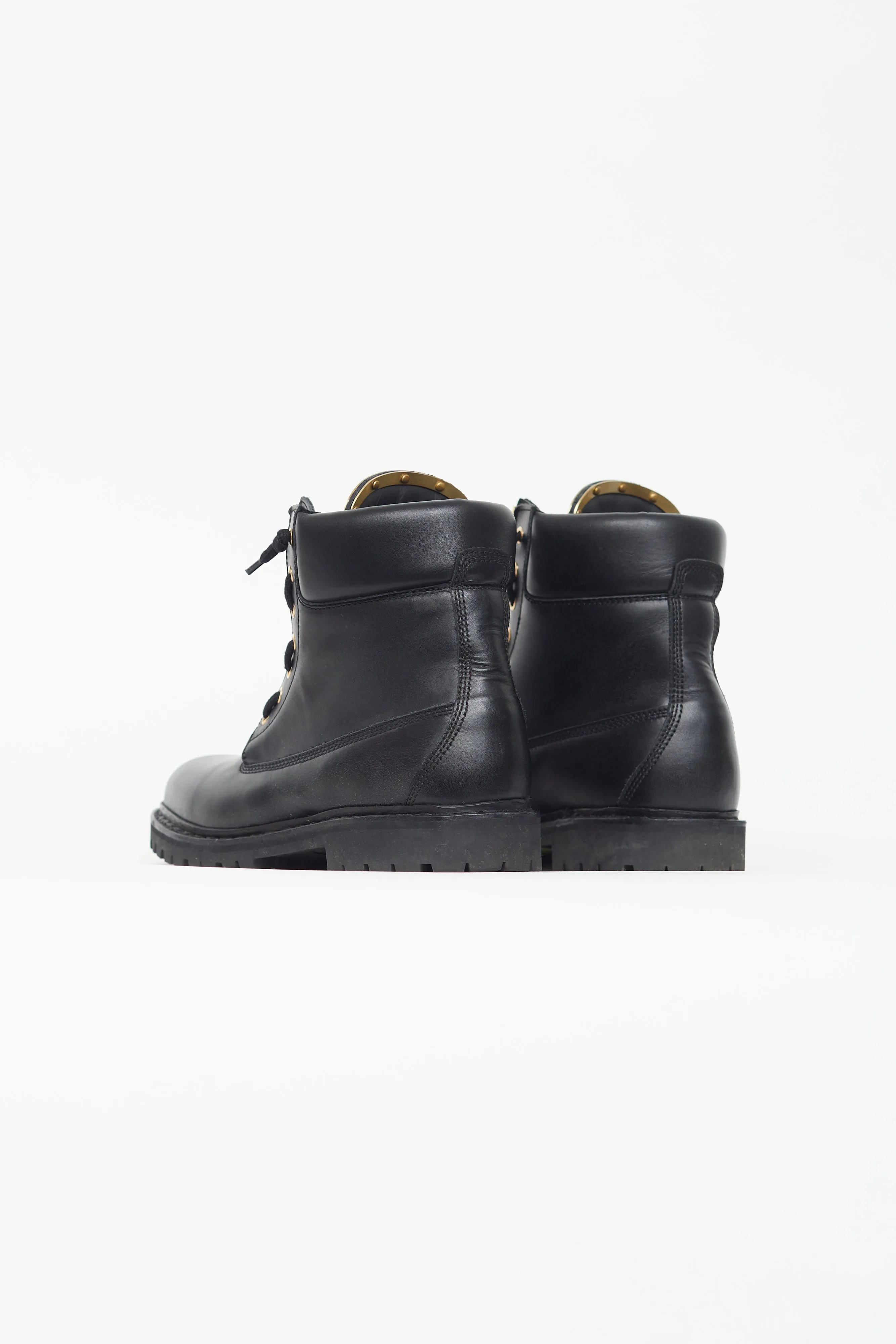 Black & Gold Leather Boot