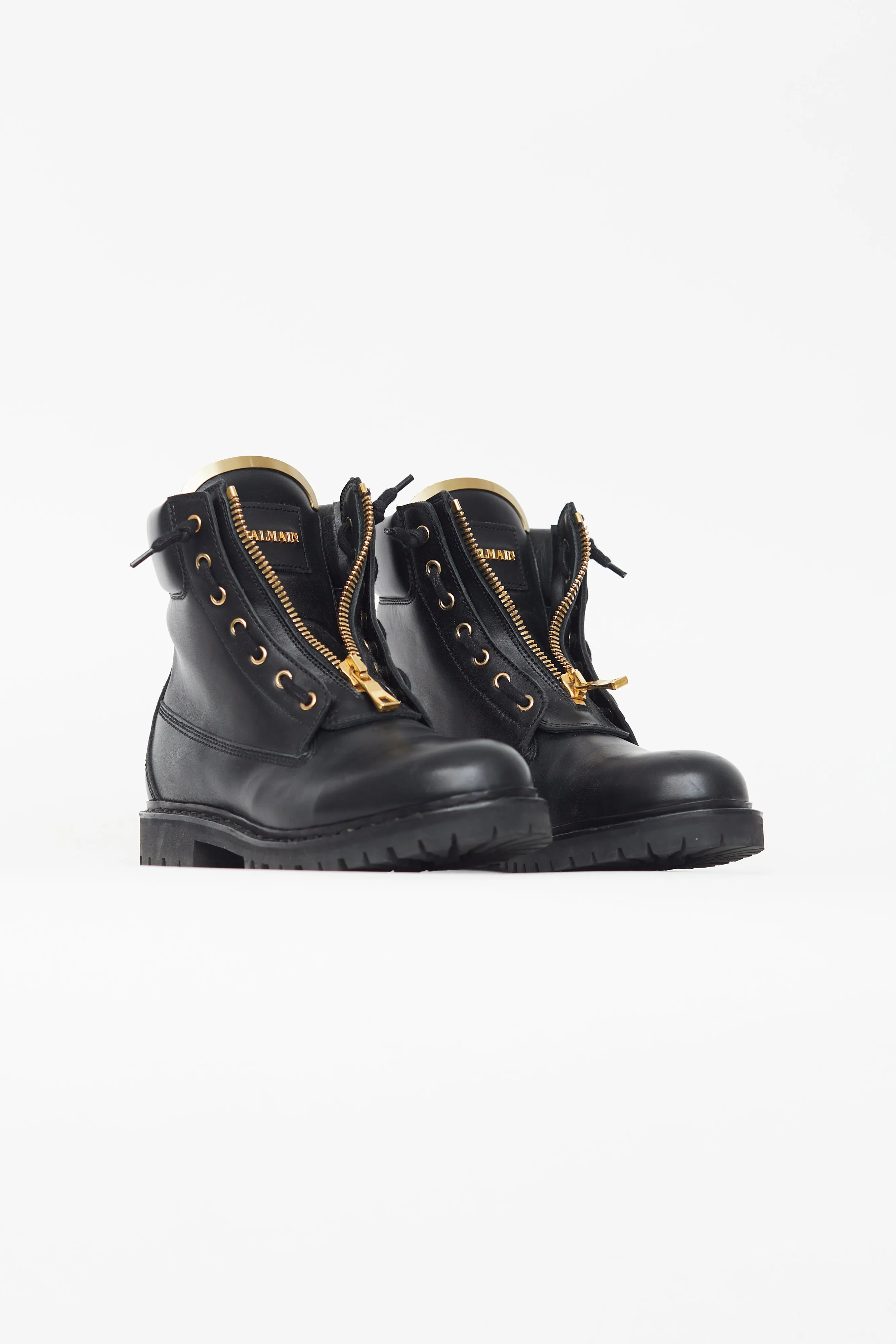 Black & Gold Leather Boot