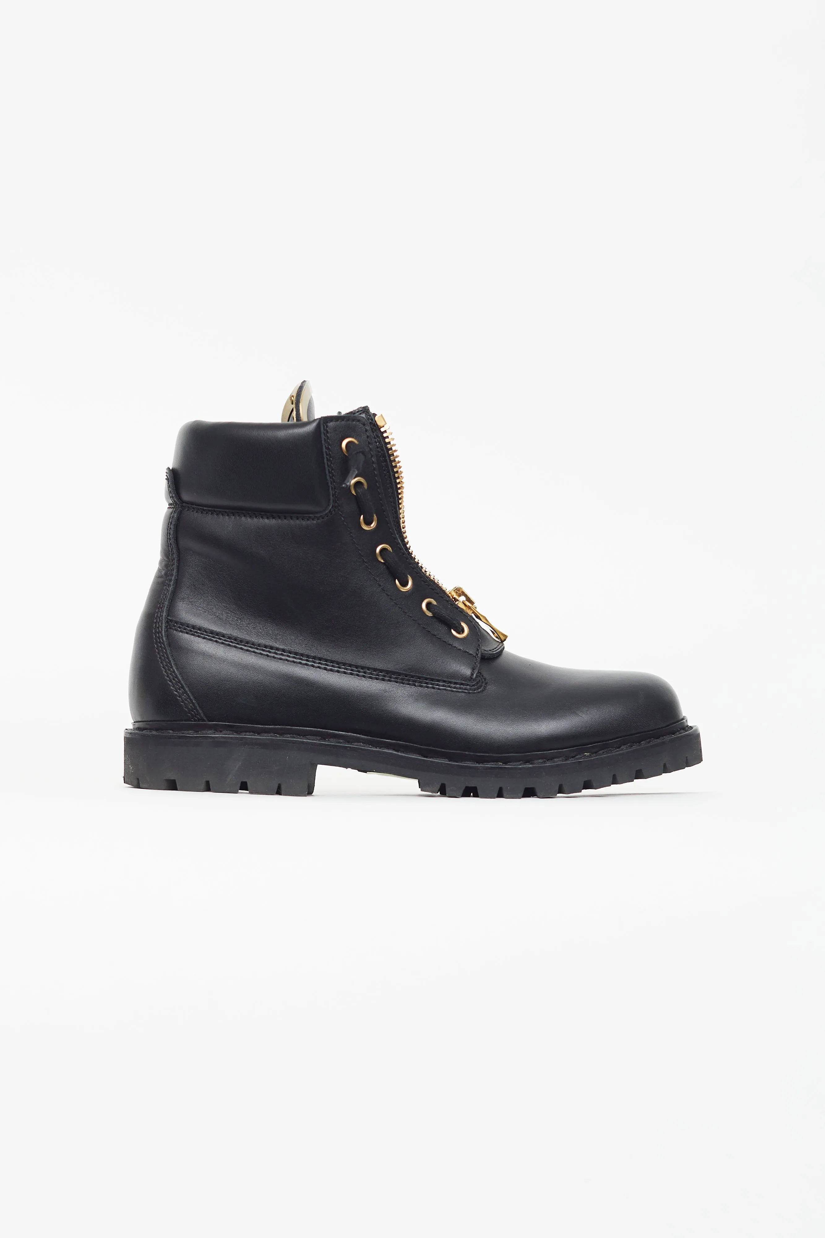Black & Gold Leather Boot