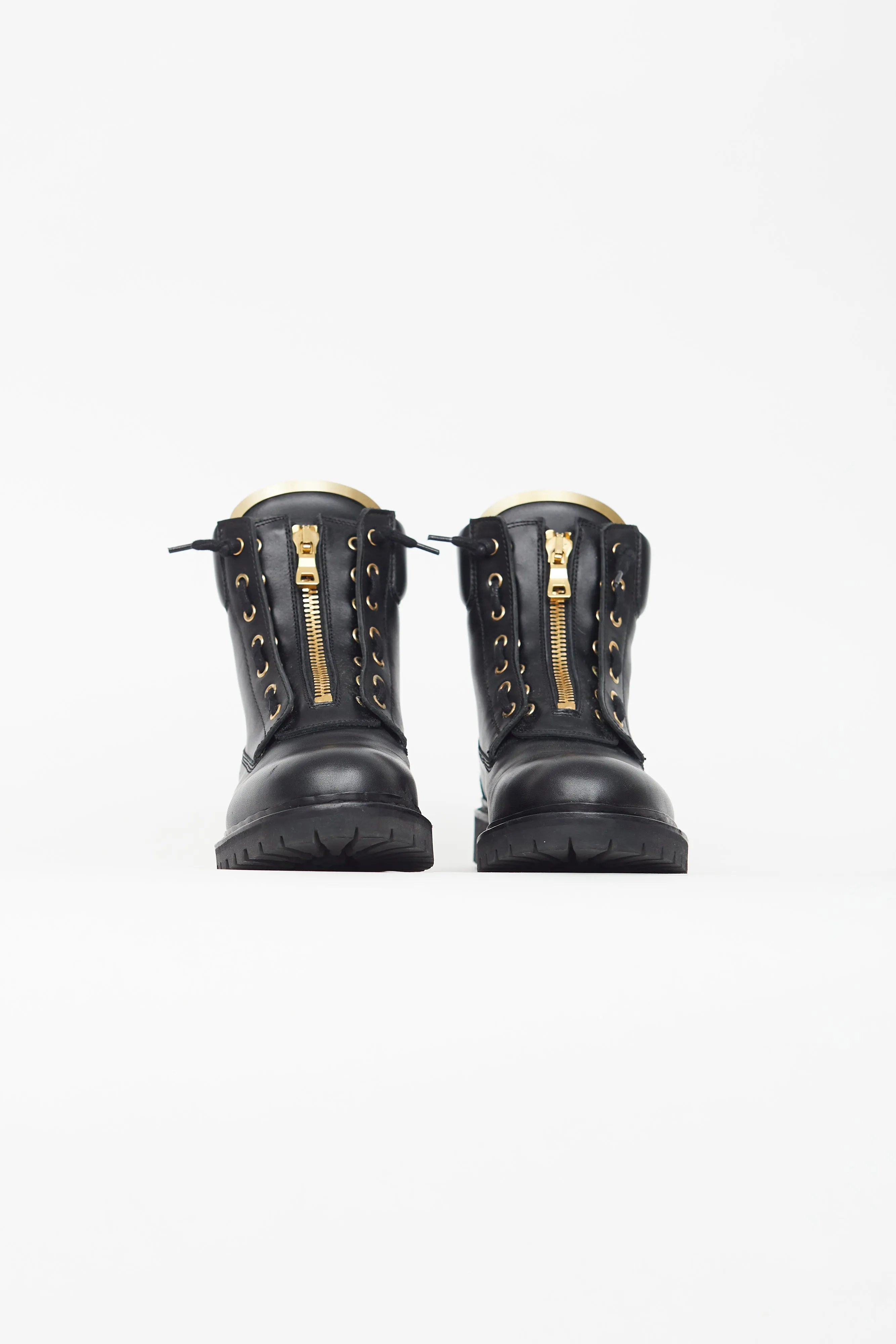 Black & Gold Leather Boot
