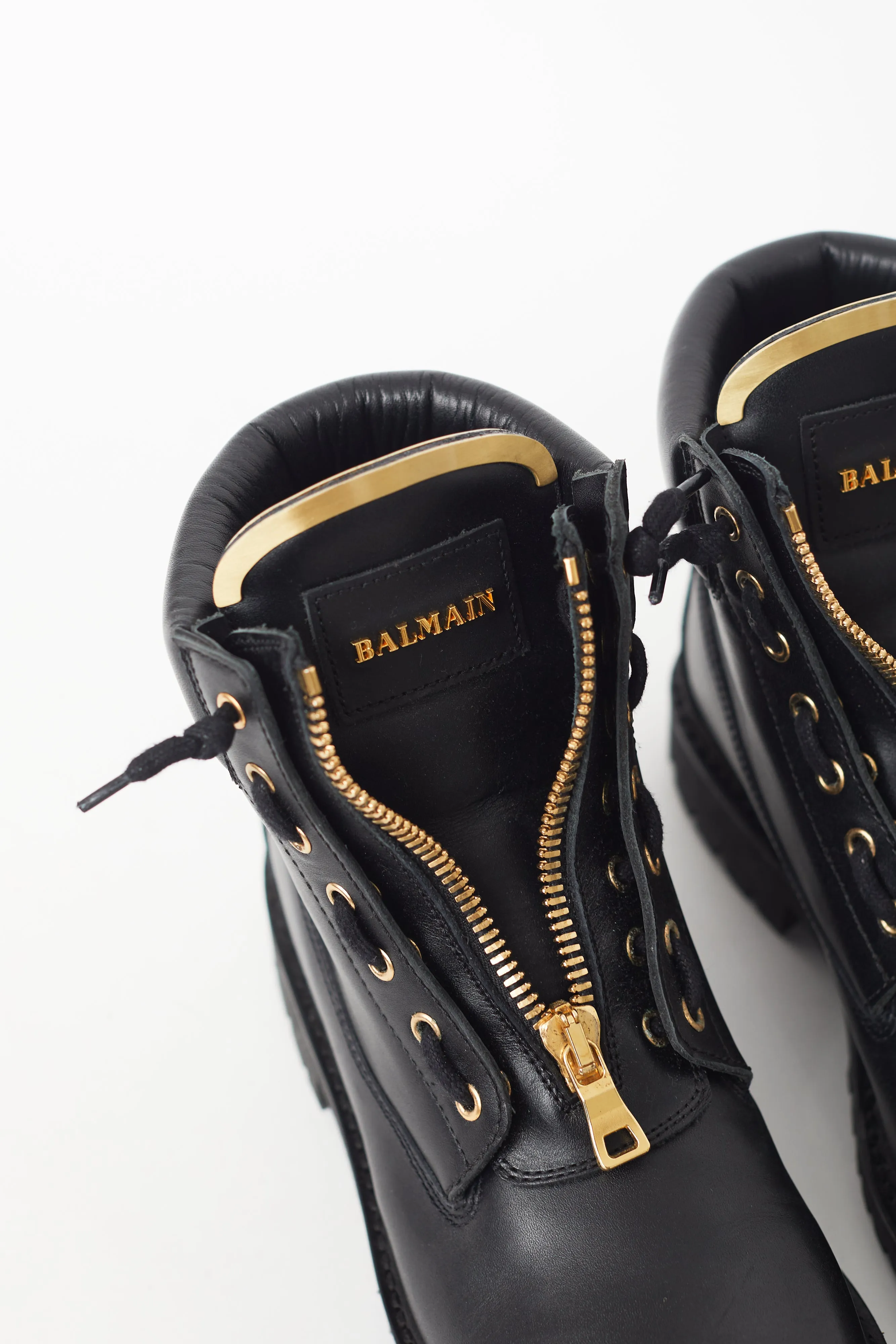 Black & Gold Leather Boot