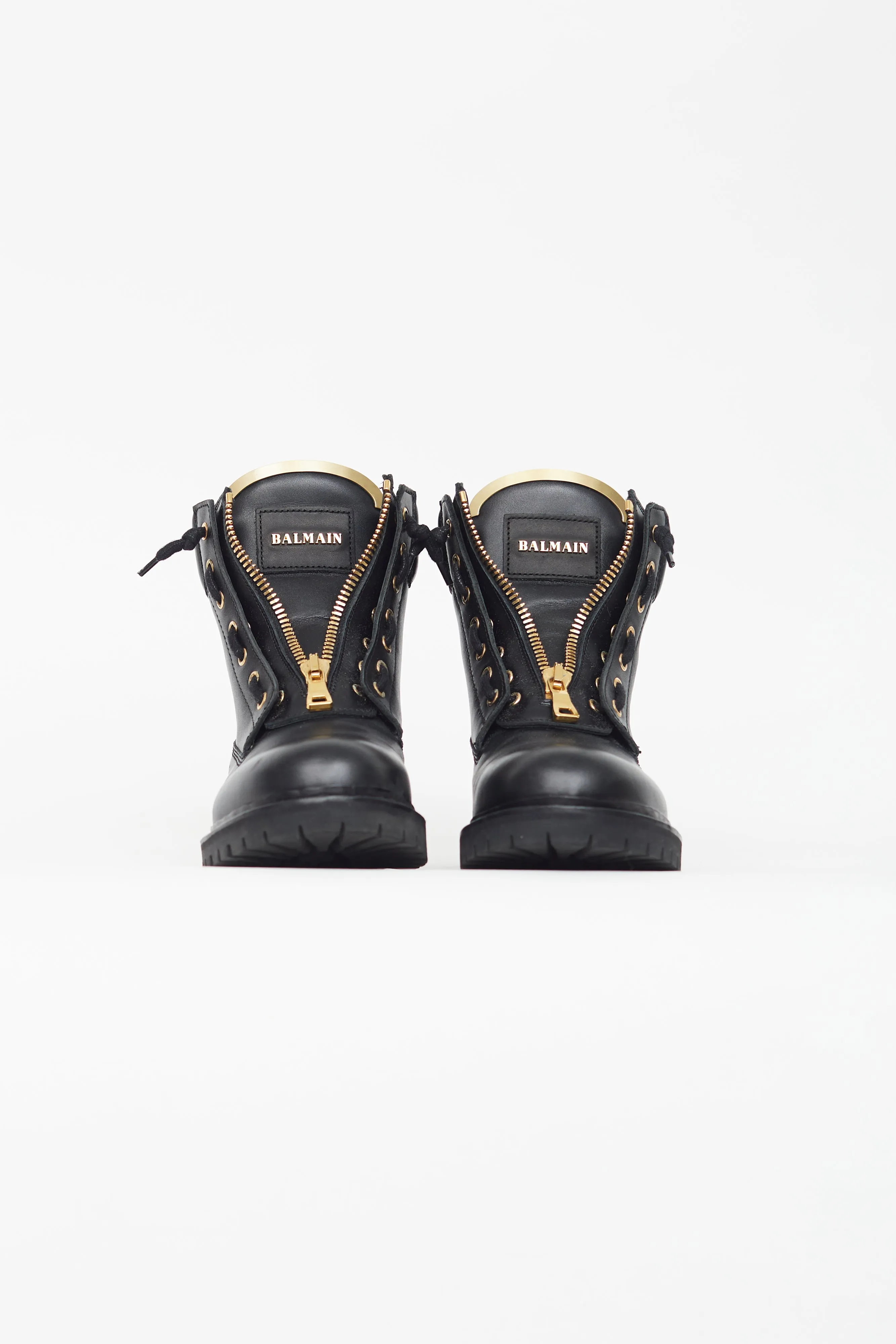 Black & Gold Leather Boot