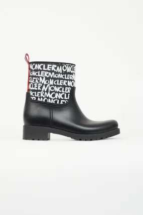 Black & Multicolour Logo Ginette Boot
