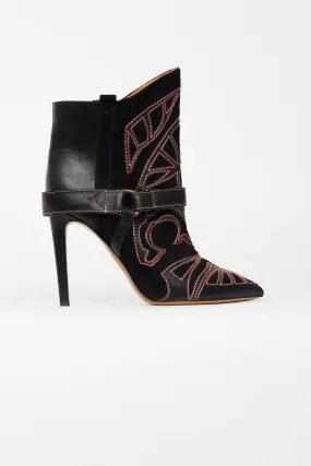 Black & Red Suede Blackson Western Boot