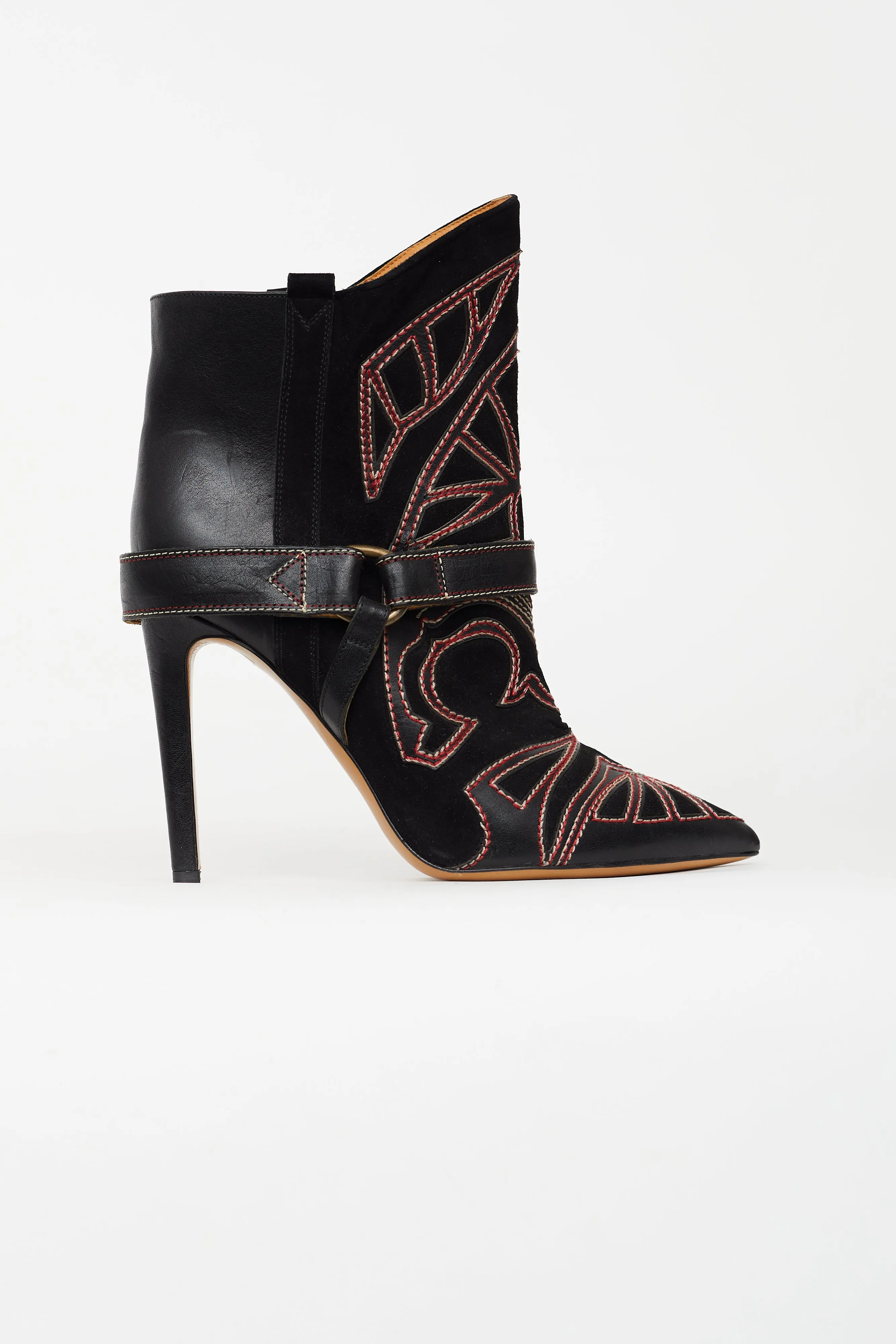 Black & Red Suede Blackson Western Boot
