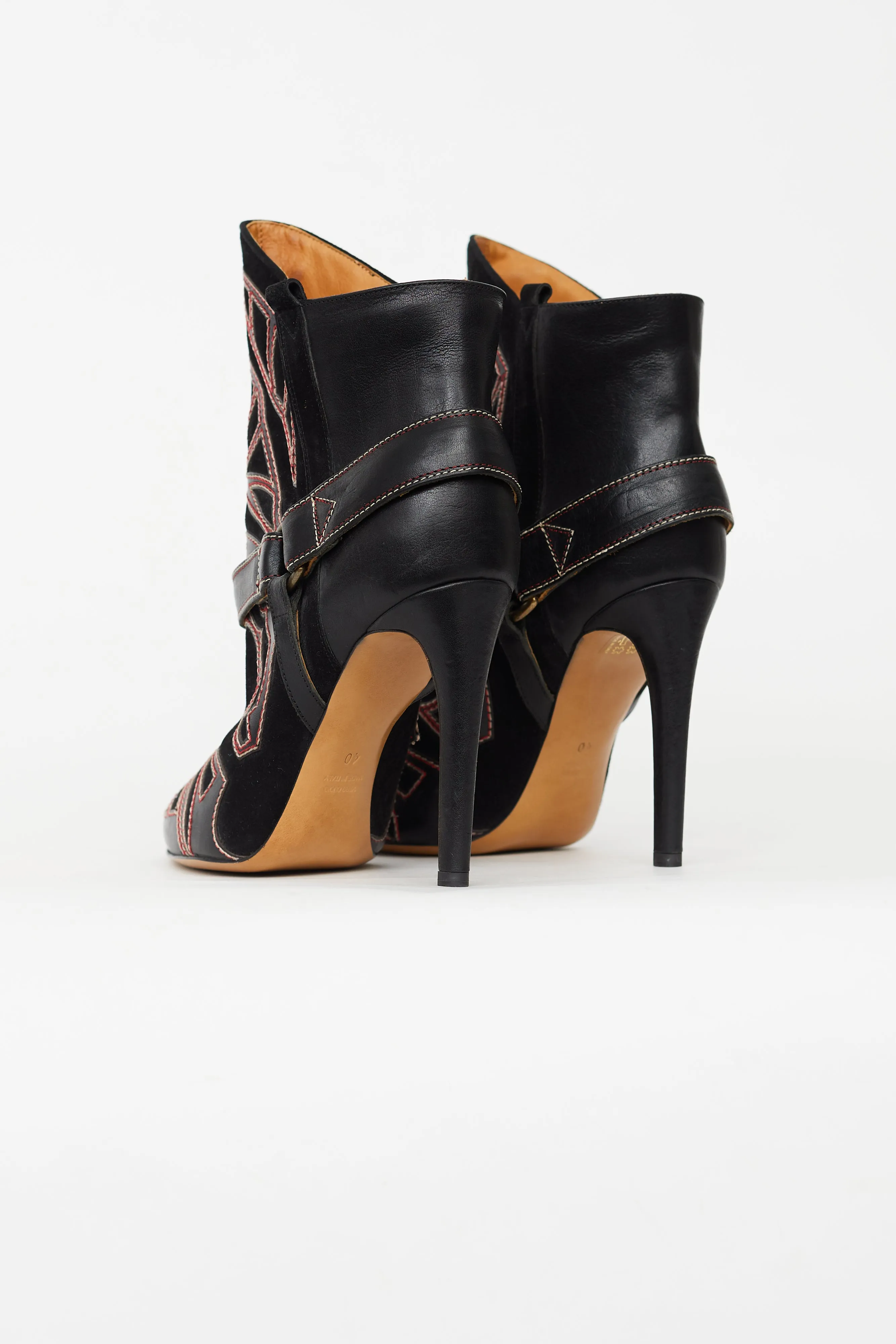Black & Red Suede Blackson Western Boot