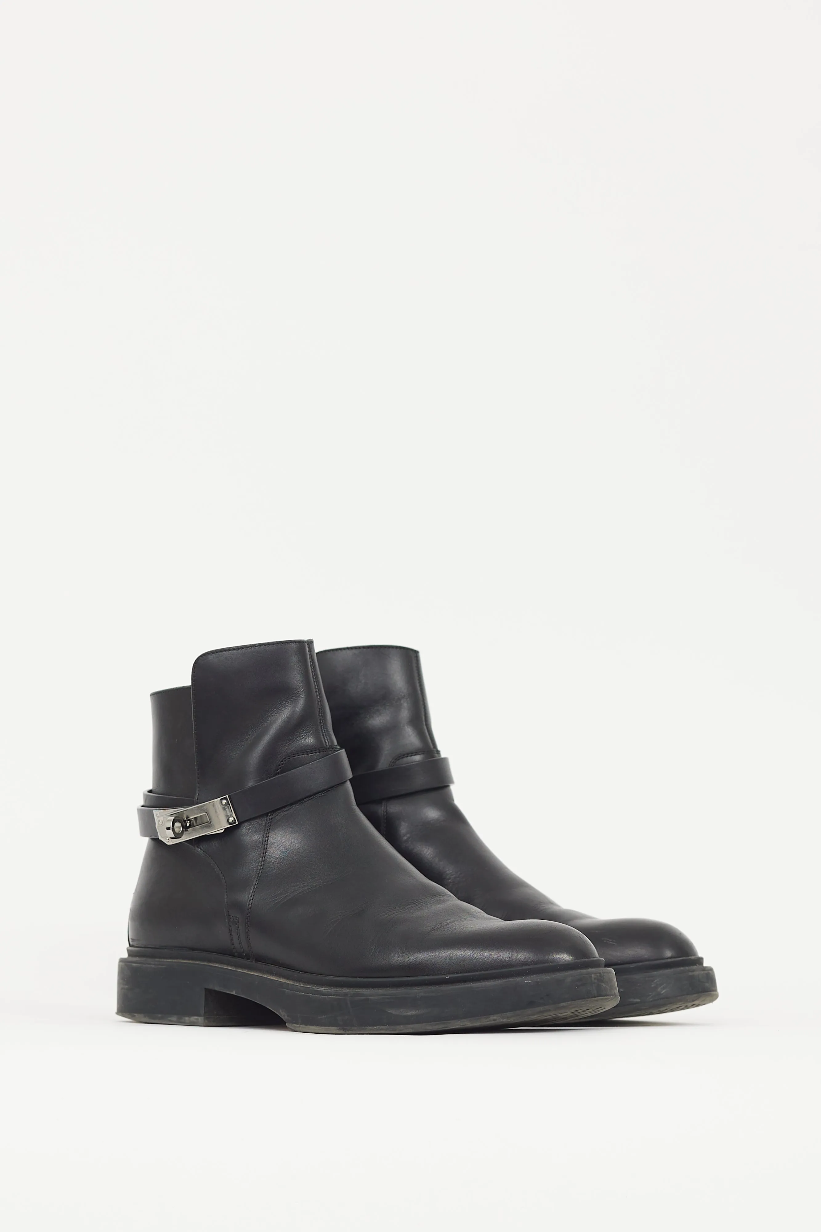 Black & Silver Leather Veo Boot