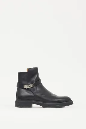 Black & Silver Leather Veo Boot