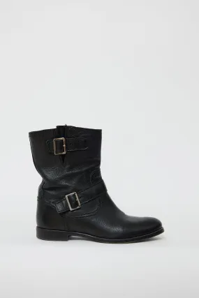 Black Leather Engineer Boot