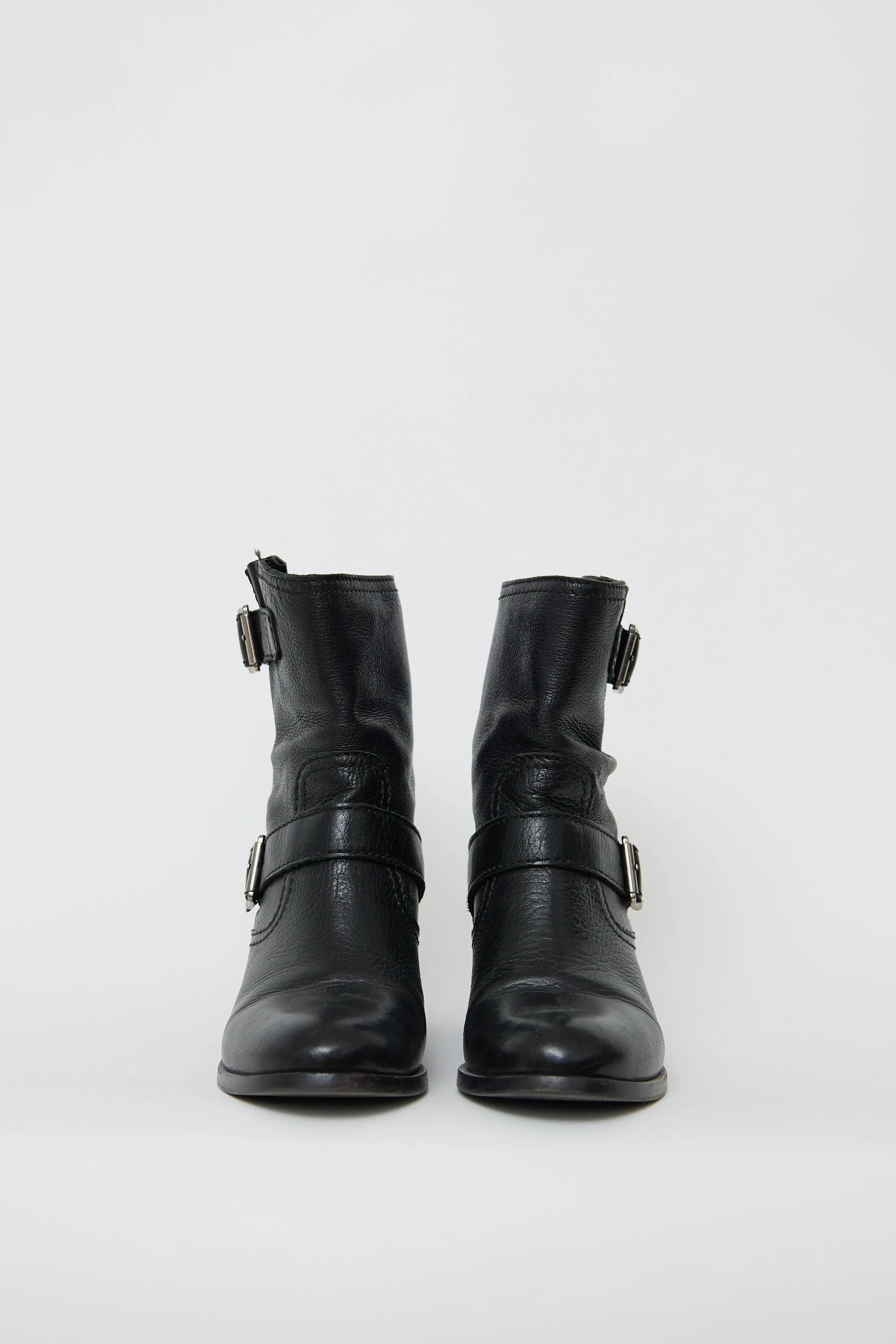 Black Leather Engineer Boot