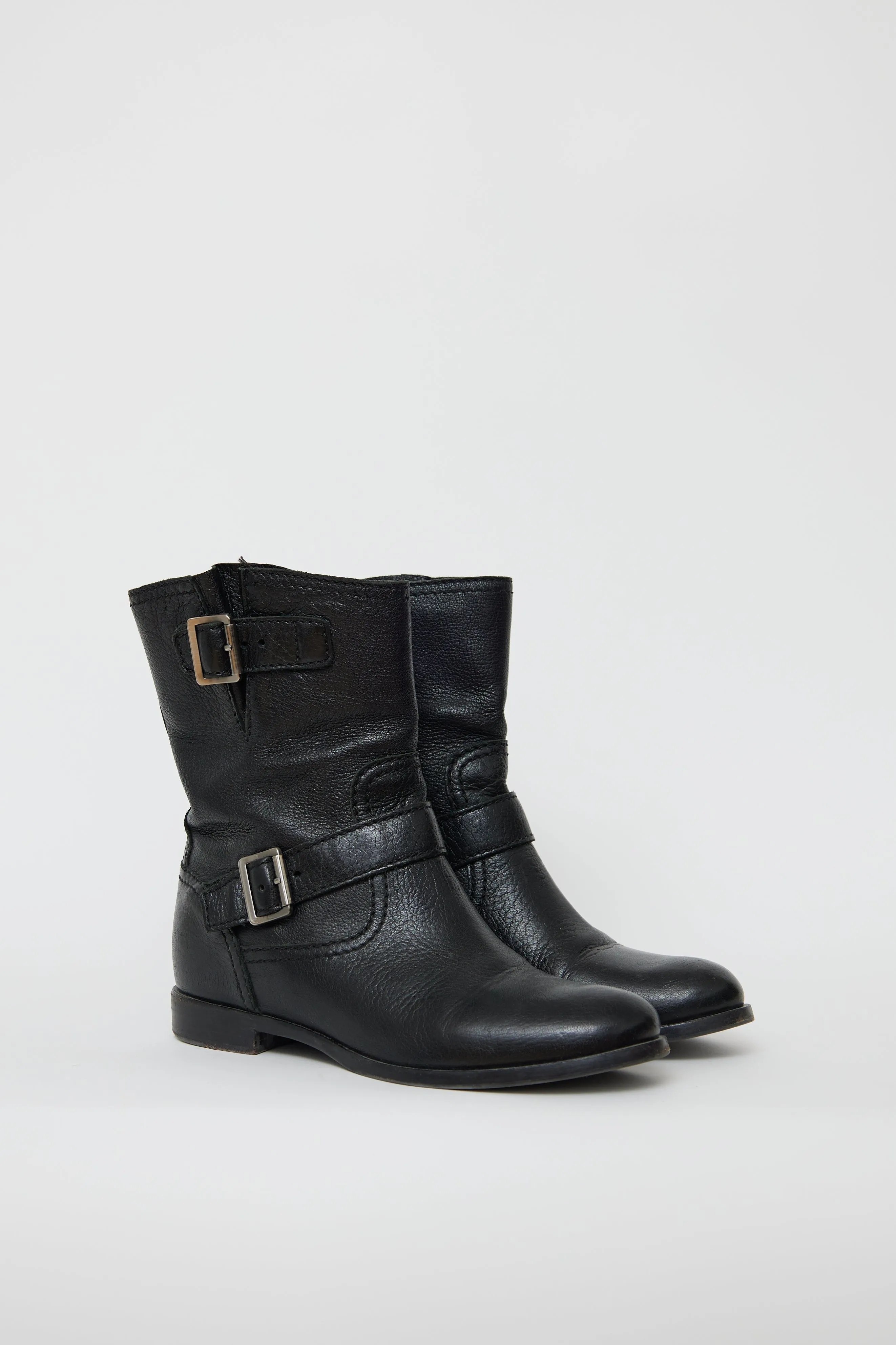 Black Leather Engineer Boot