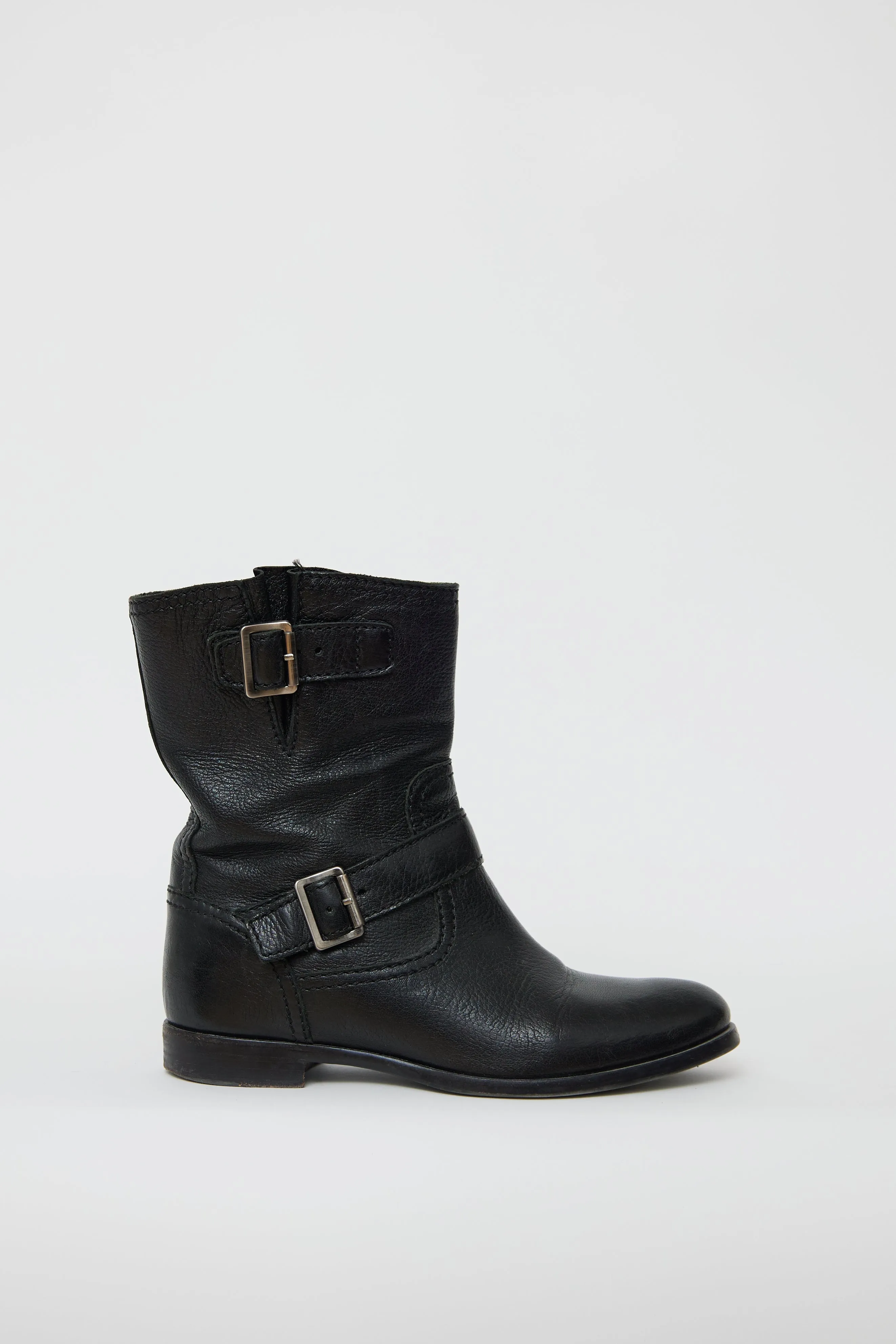 Black Leather Engineer Boot