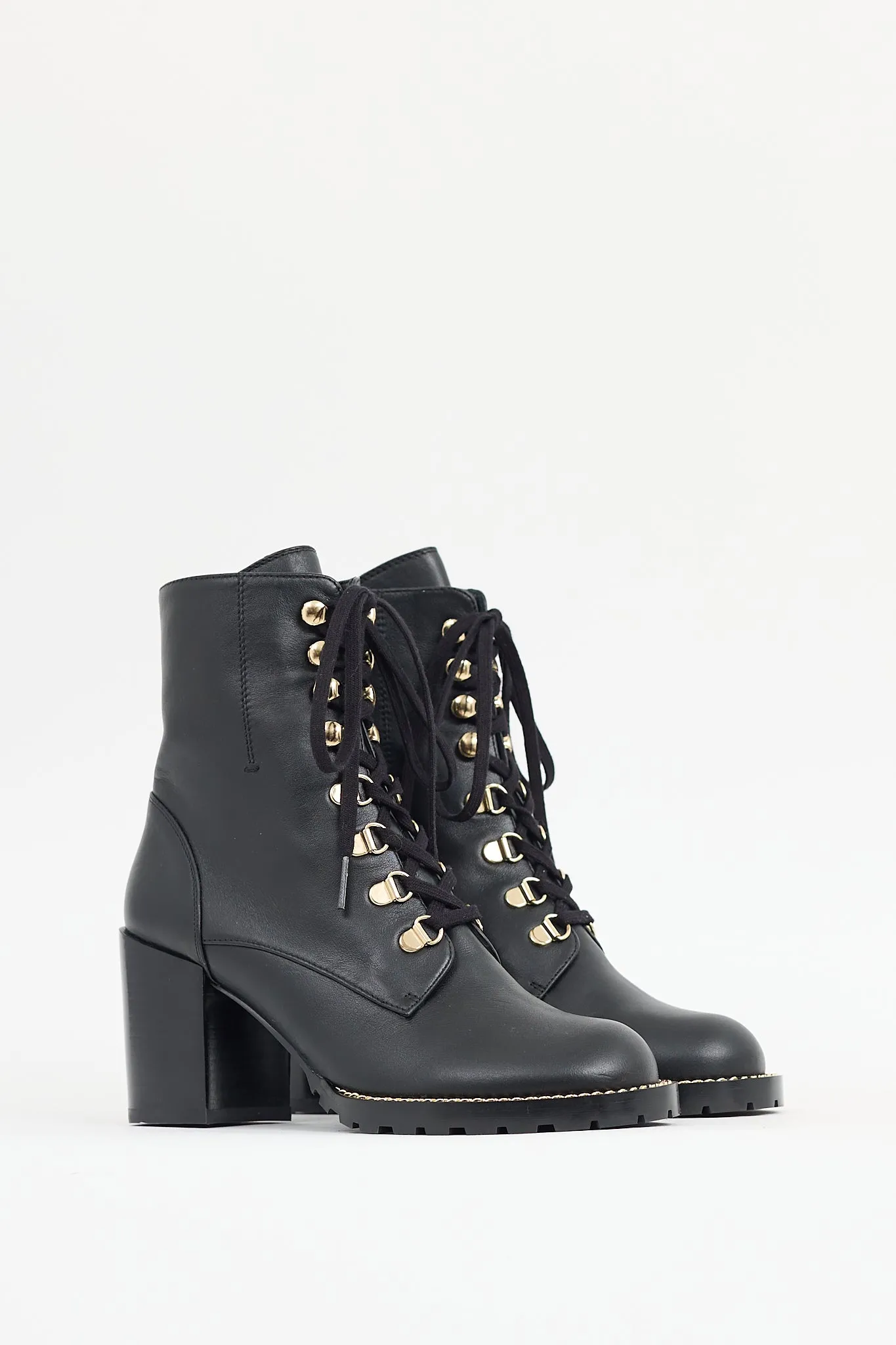 Black Leather Kolbie Chain Link Boot