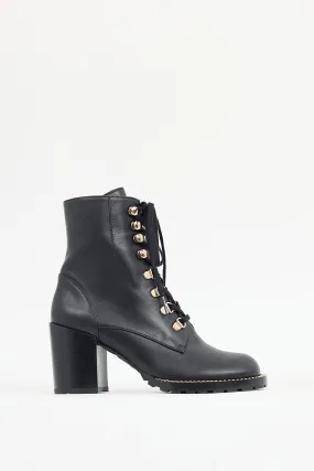 Black Leather Kolbie Chain Link Boot