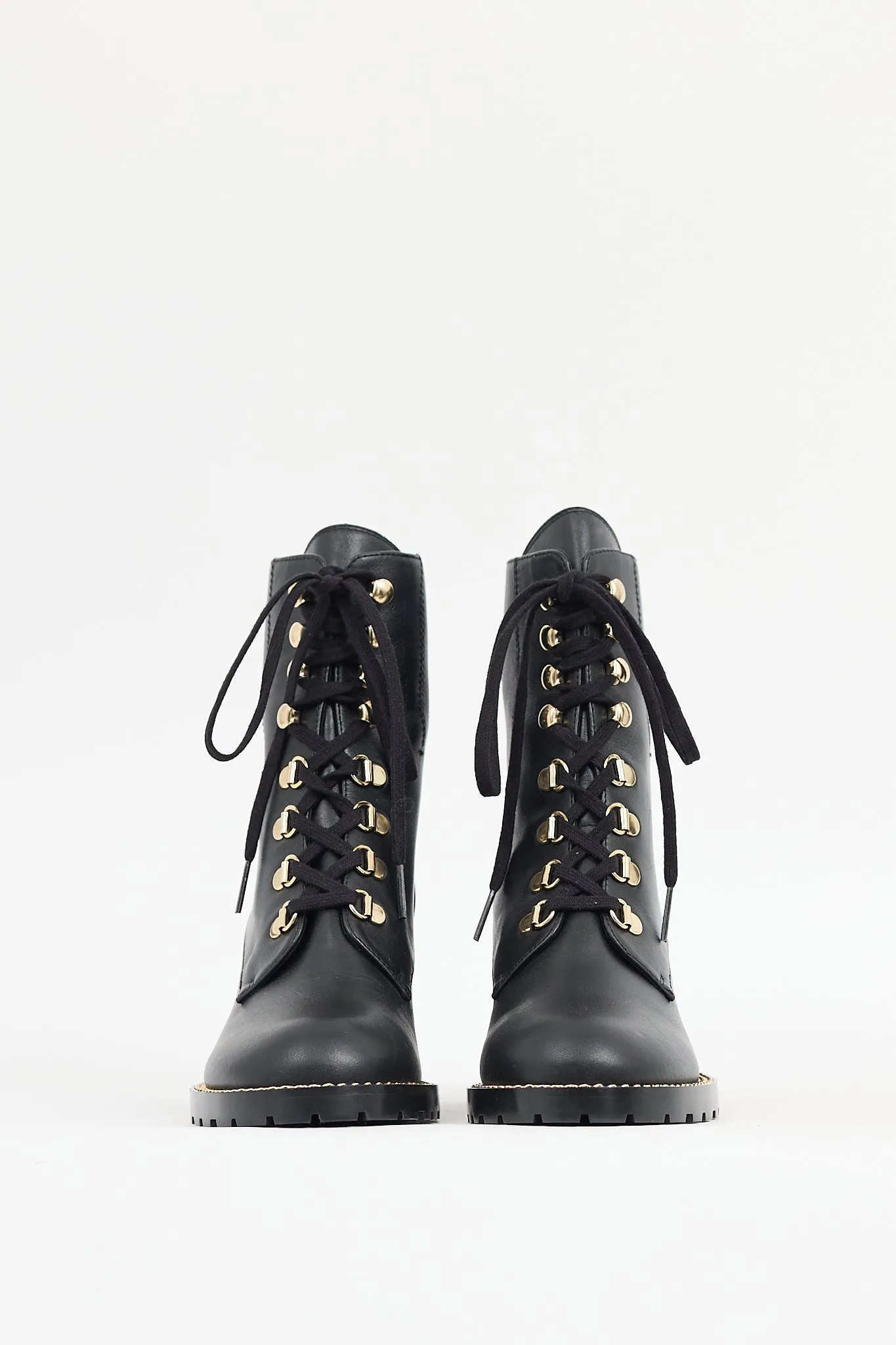 Black Leather Kolbie Chain Link Boot