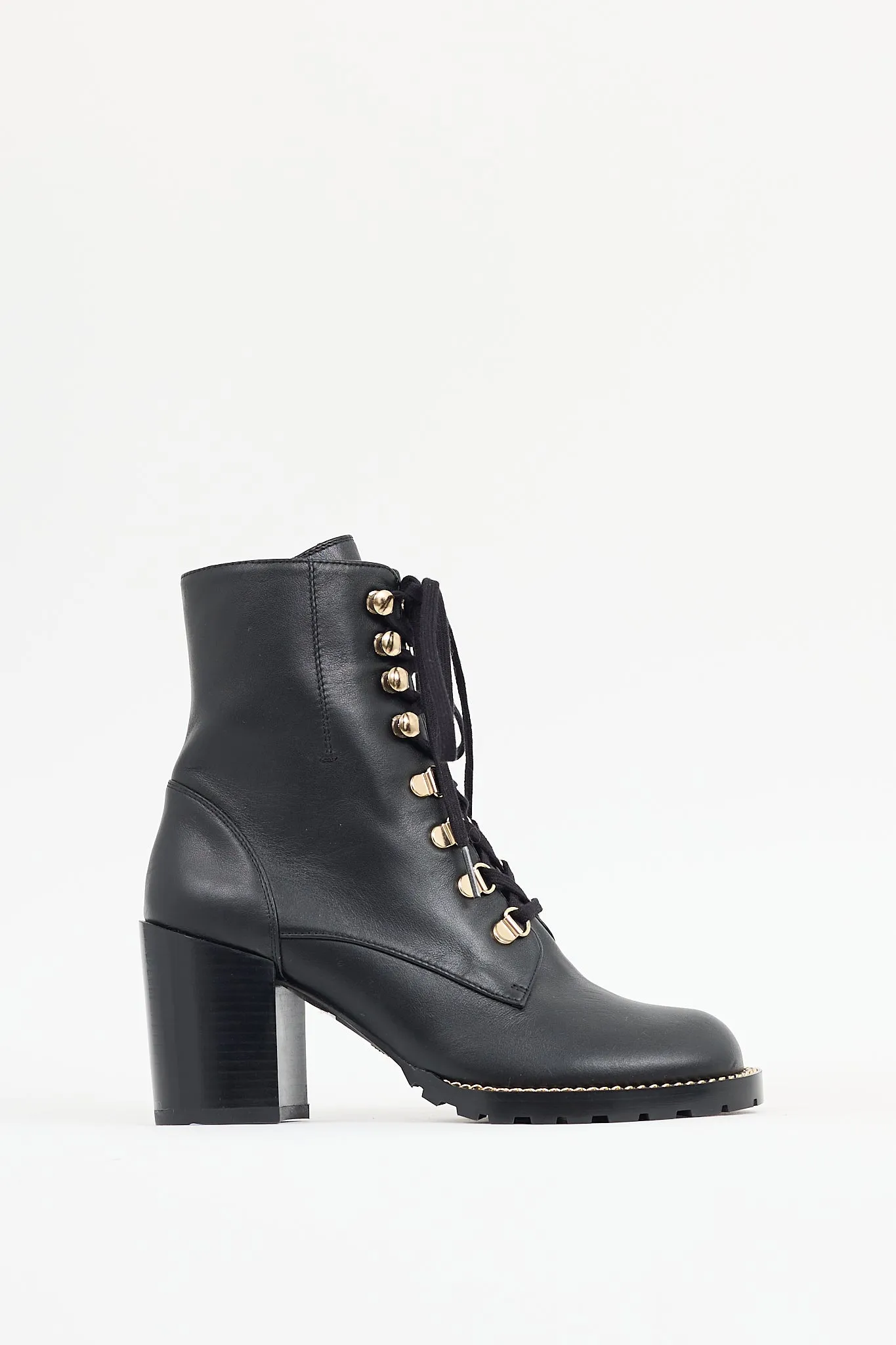 Black Leather Kolbie Chain Link Boot