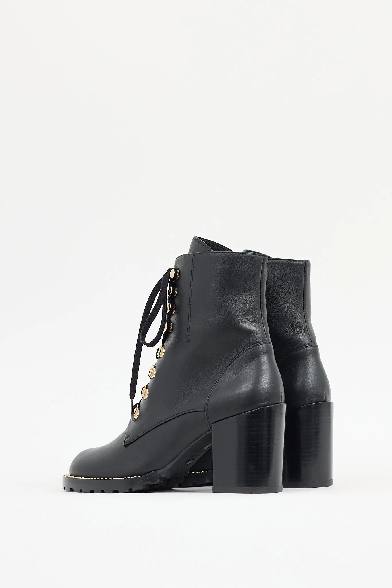 Black Leather Kolbie Chain Link Boot