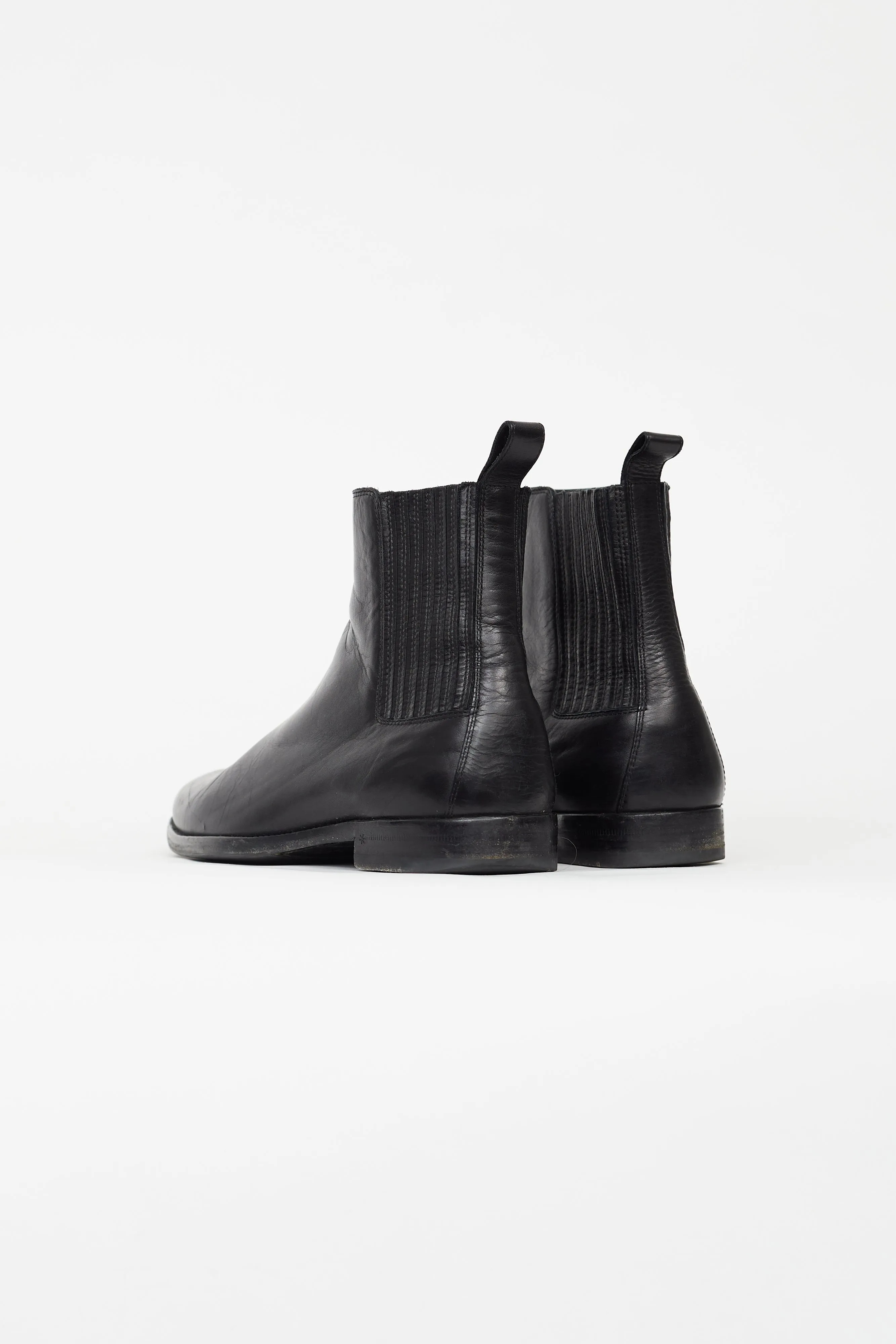 Black Leather West Chelsea Flat Boot