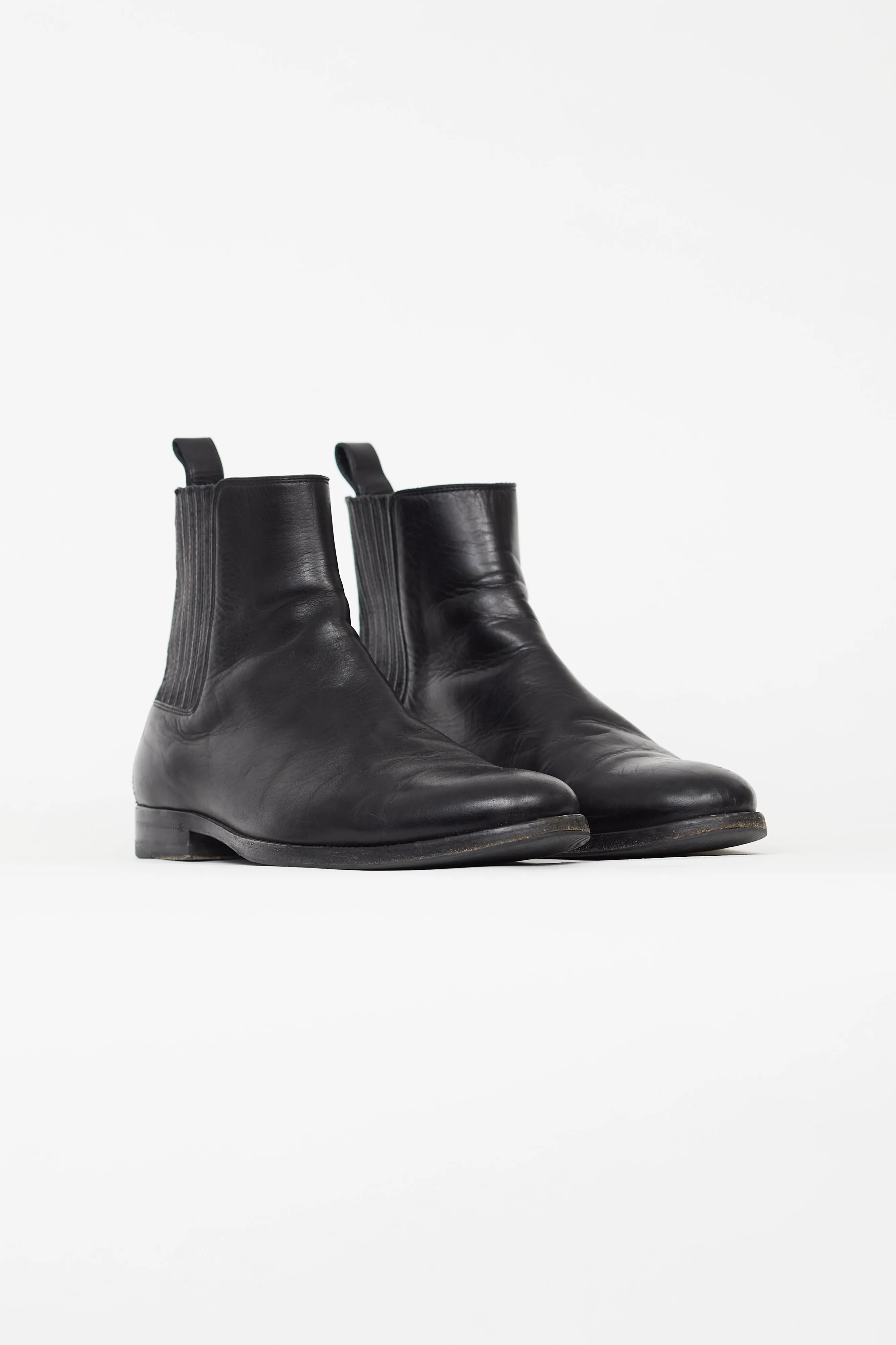 Black Leather West Chelsea Flat Boot