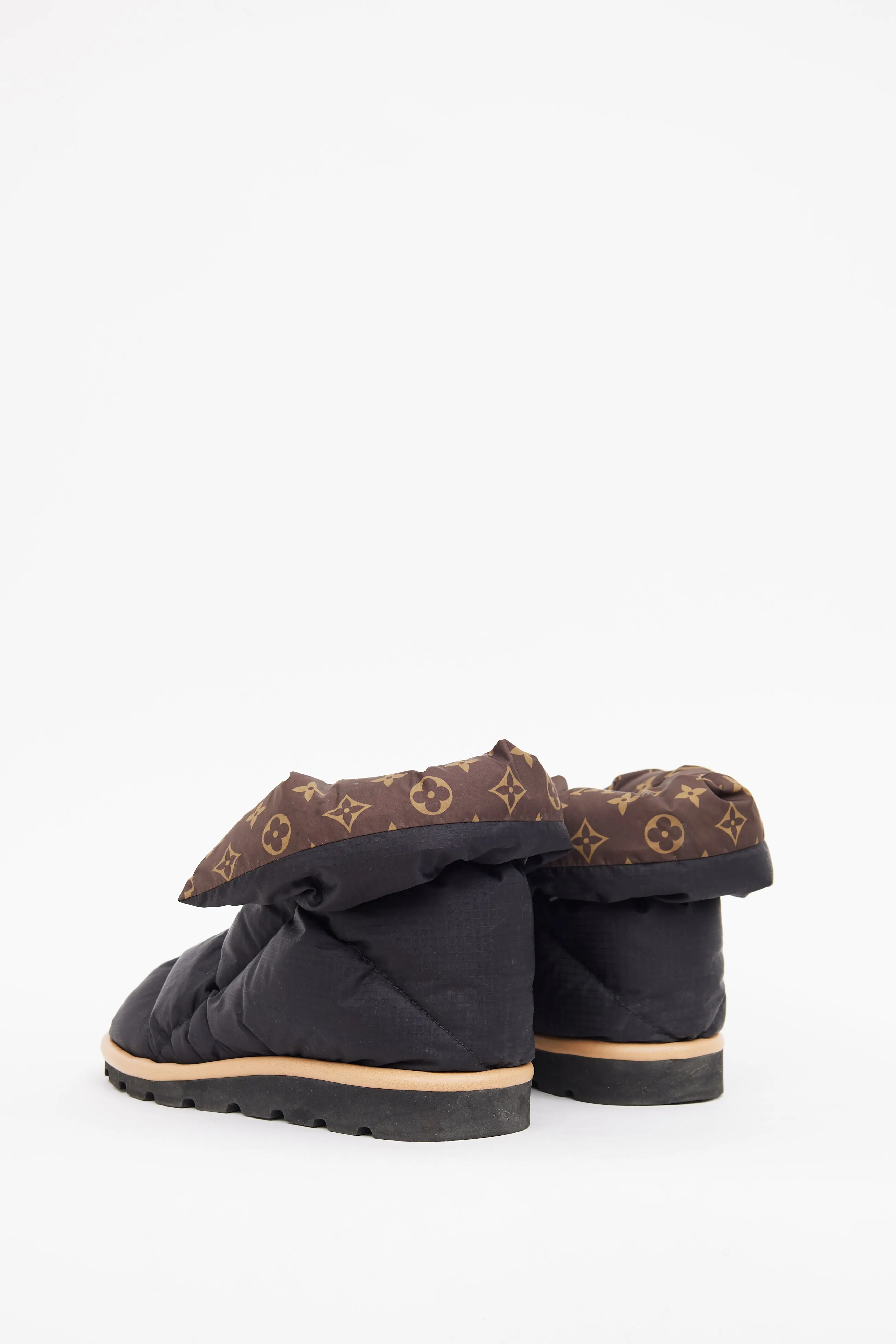 Black Monogram Pillow Ankle Boot