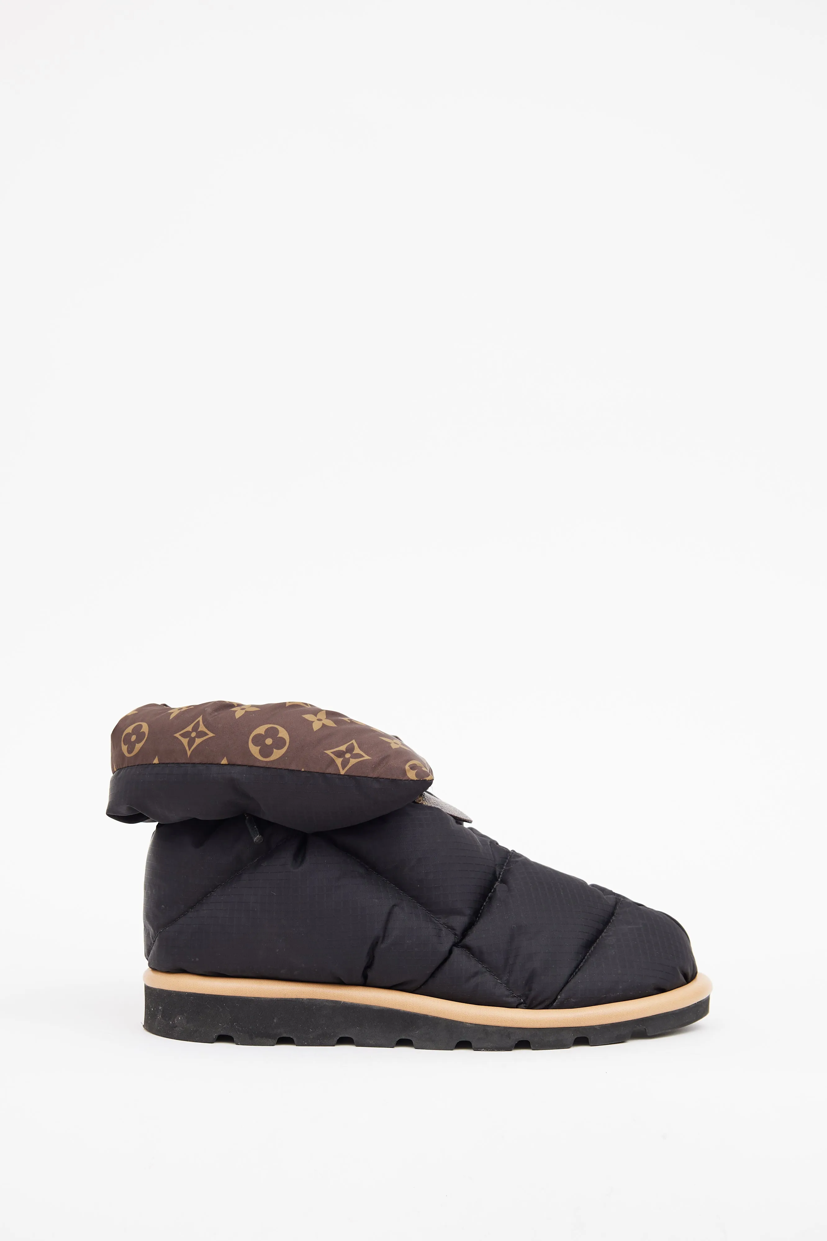 Black Monogram Pillow Ankle Boot