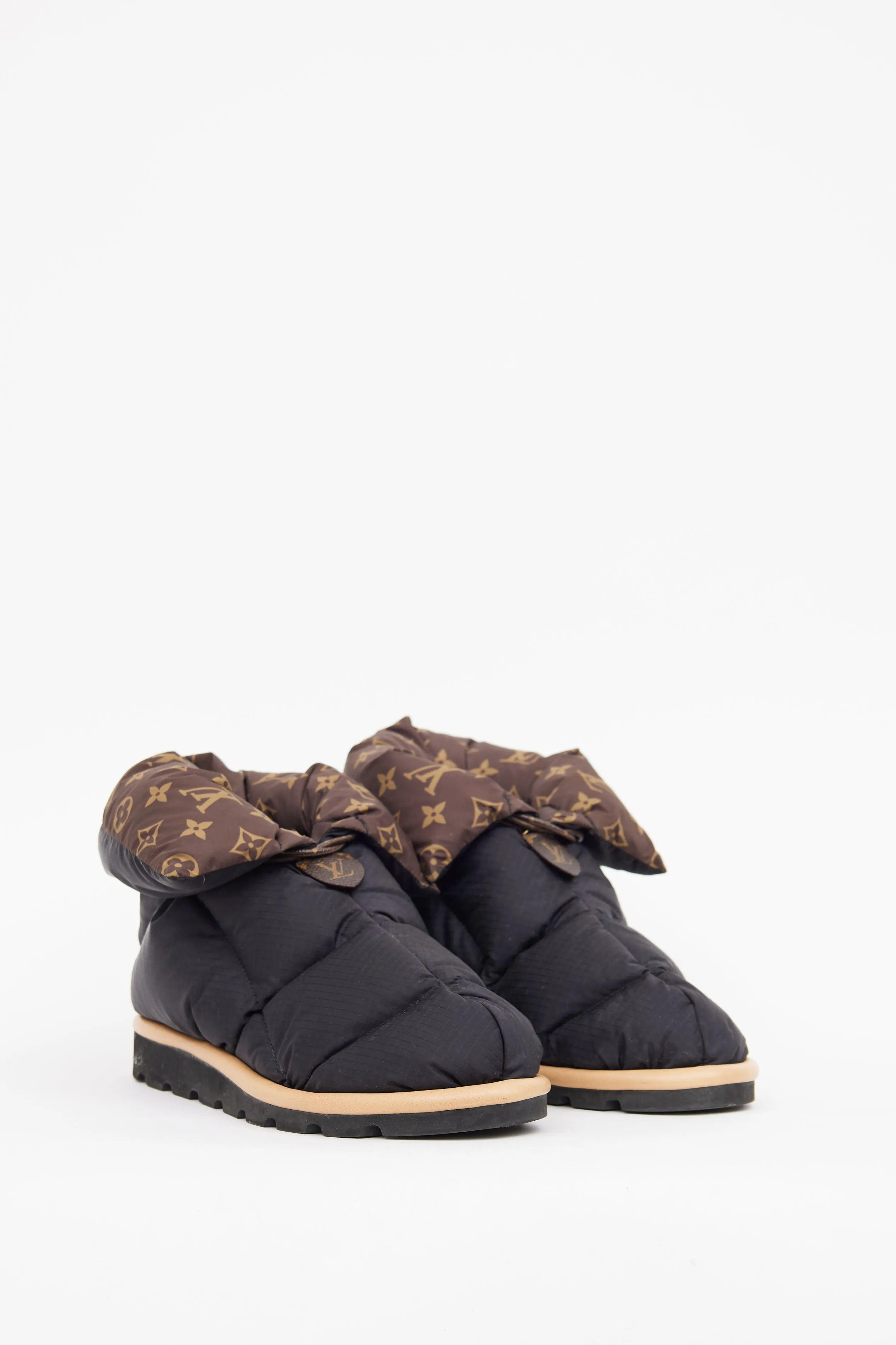 Black Monogram Pillow Ankle Boot