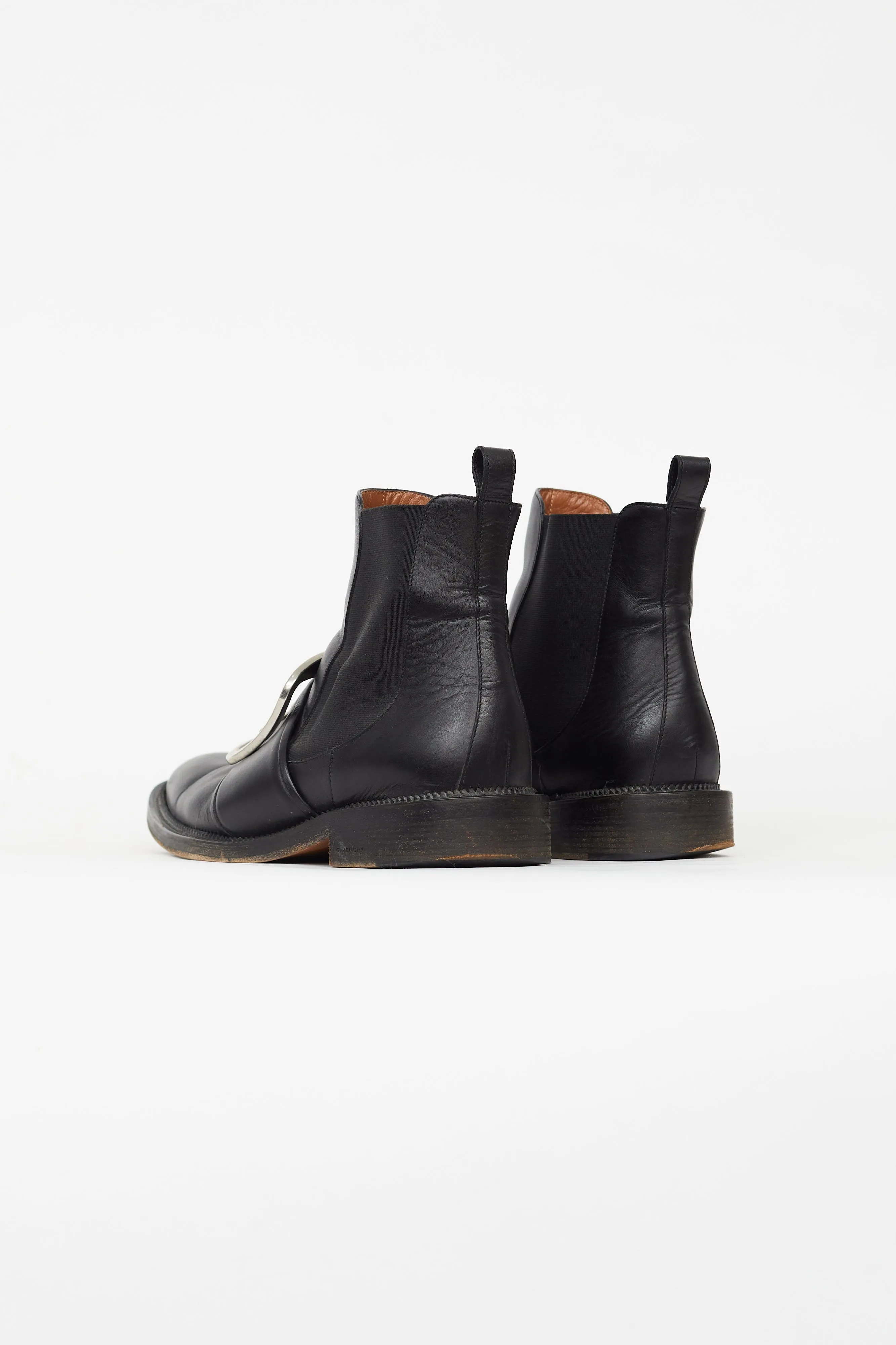 Black Square Buckle Chelsea Boot