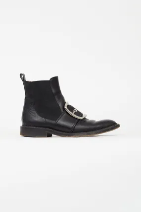 Black Square Buckle Chelsea Boot