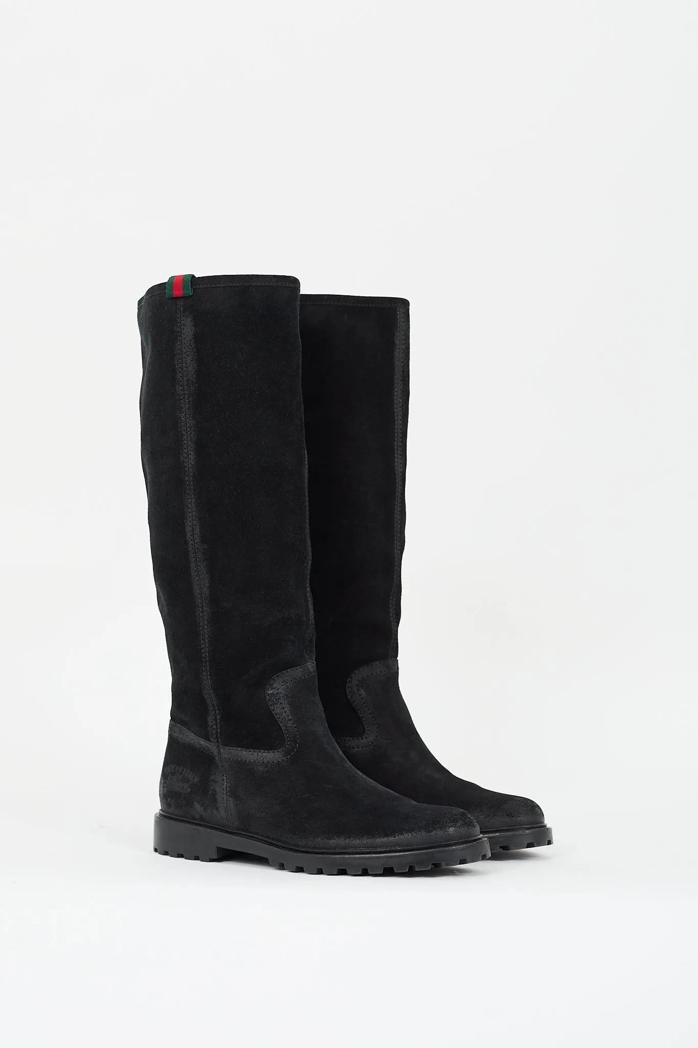 Black Suede Riding Boot