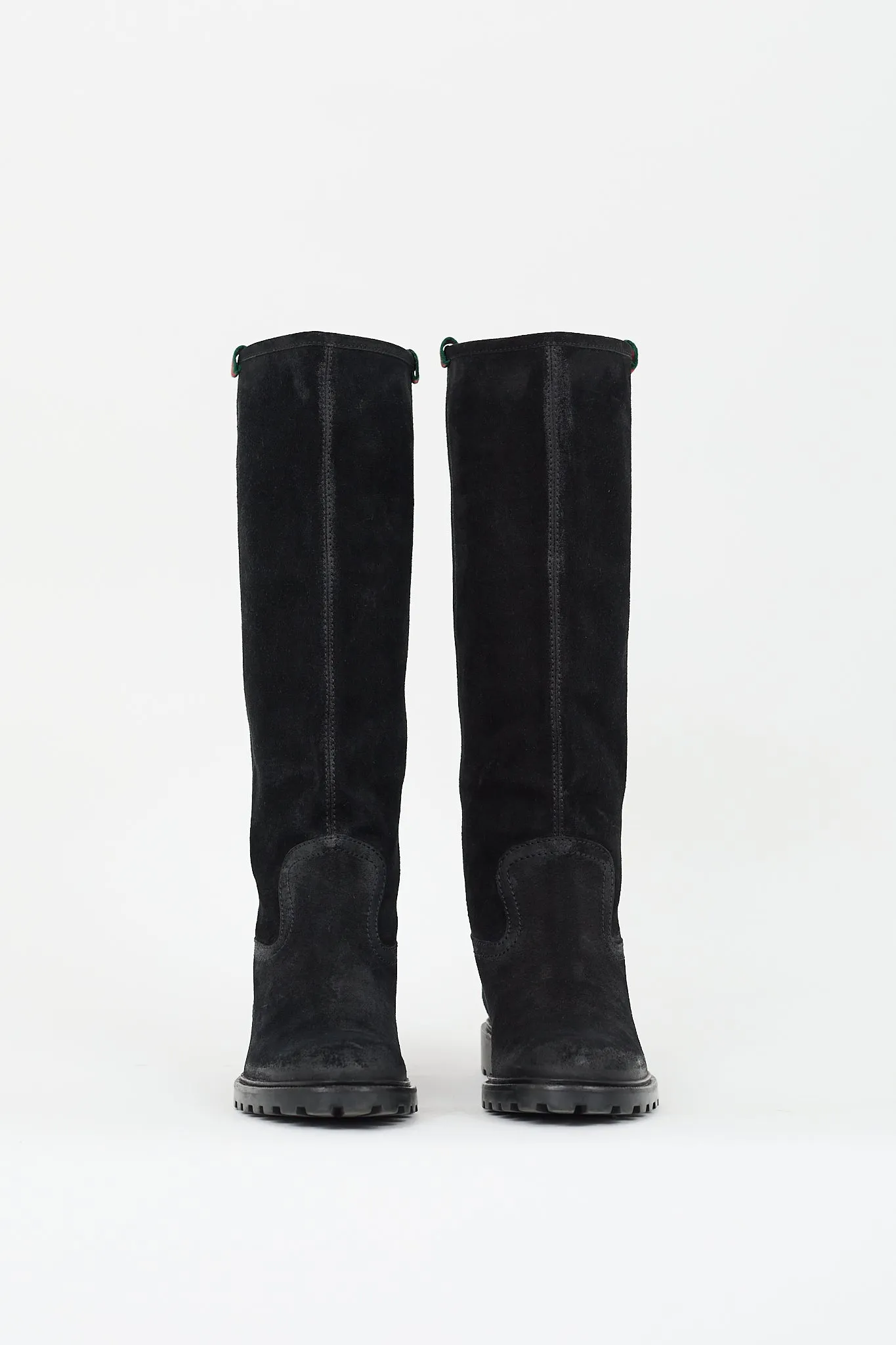 Black Suede Riding Boot