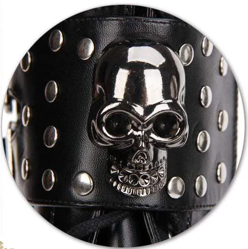 Cramps Gothic Rivet Skull Boots