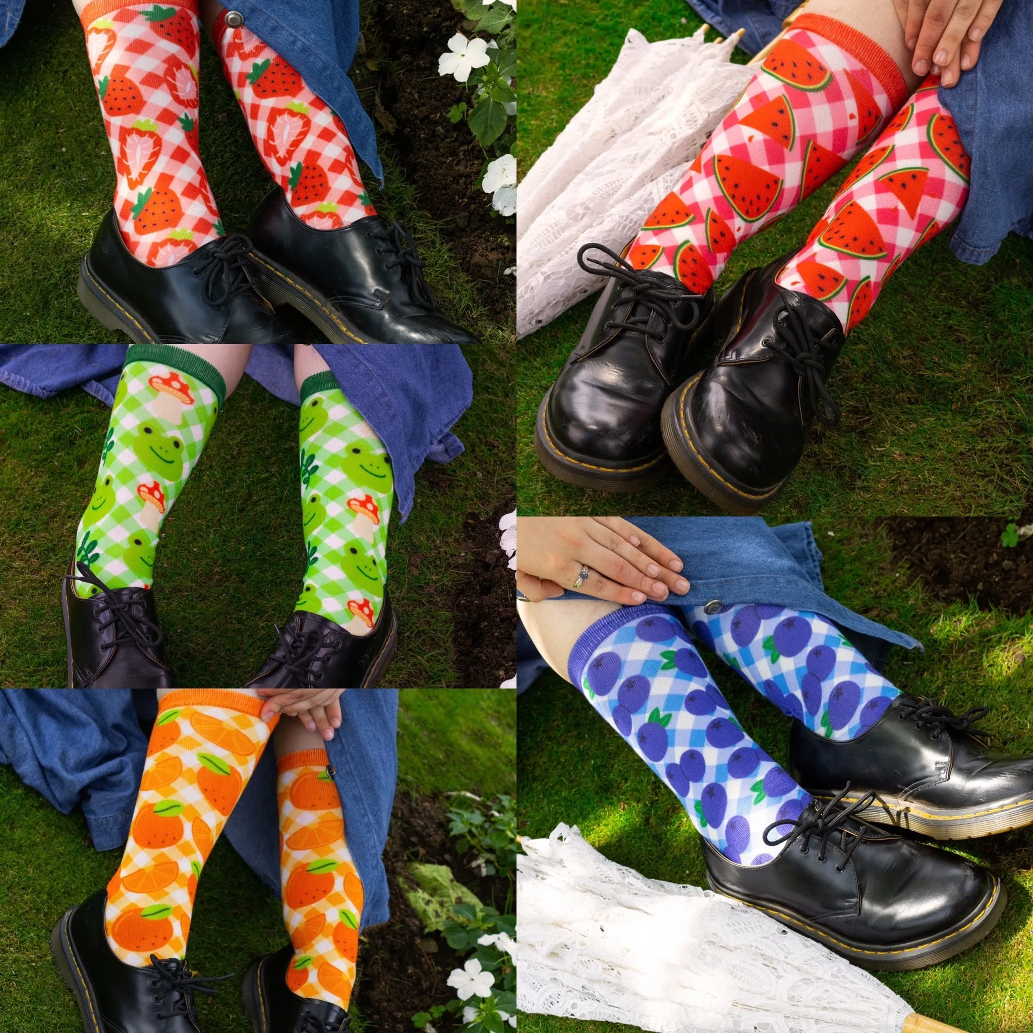 Cute and Colorful Printed Crew Socks!