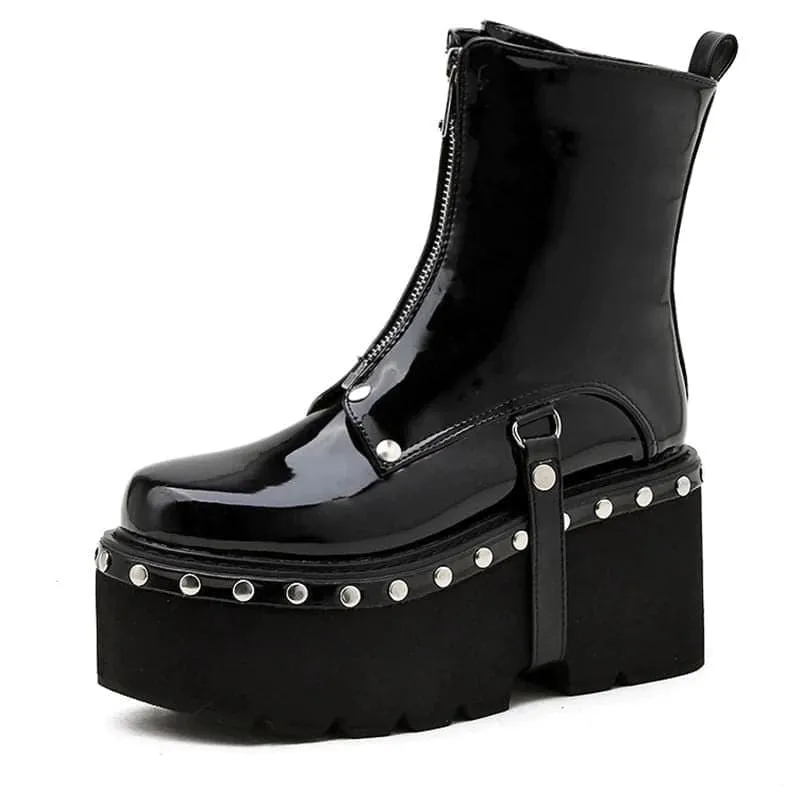 Domination Rivets Platform Boots