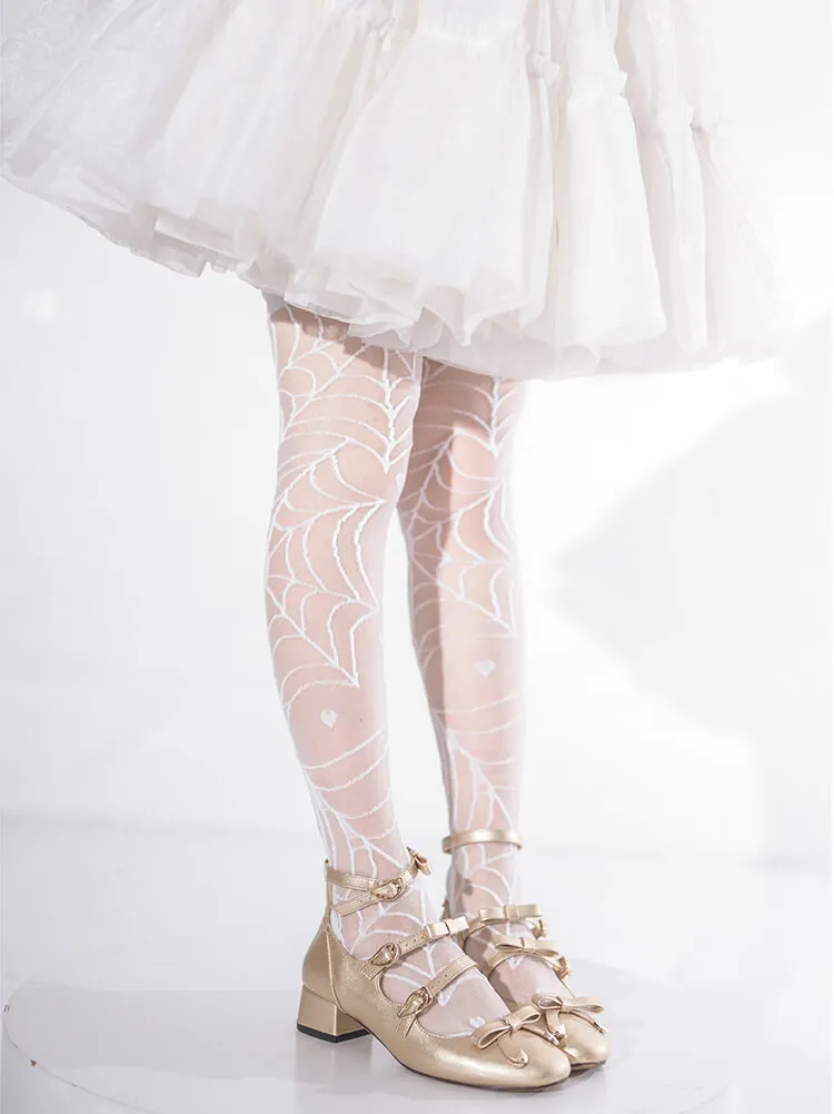 Heart of Croto Spider Web Hearts Goth Knee Socks