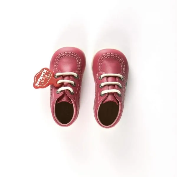 Kickers KICK HI Babies Leather Boots Pink