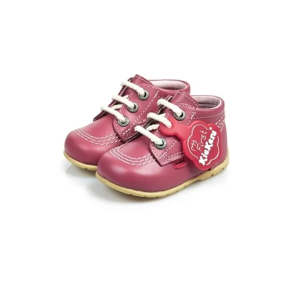 Kickers KICK HI Babies Leather Boots Pink