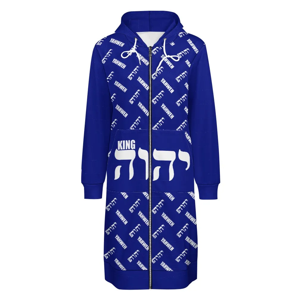 KING YAHWEH LADIES' KNEE LENGTH HOODIE