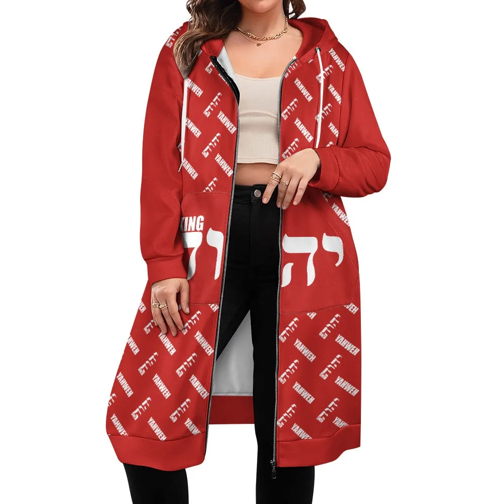 KING YAHWEH LADIES' KNEE LENGTH HOODIE
