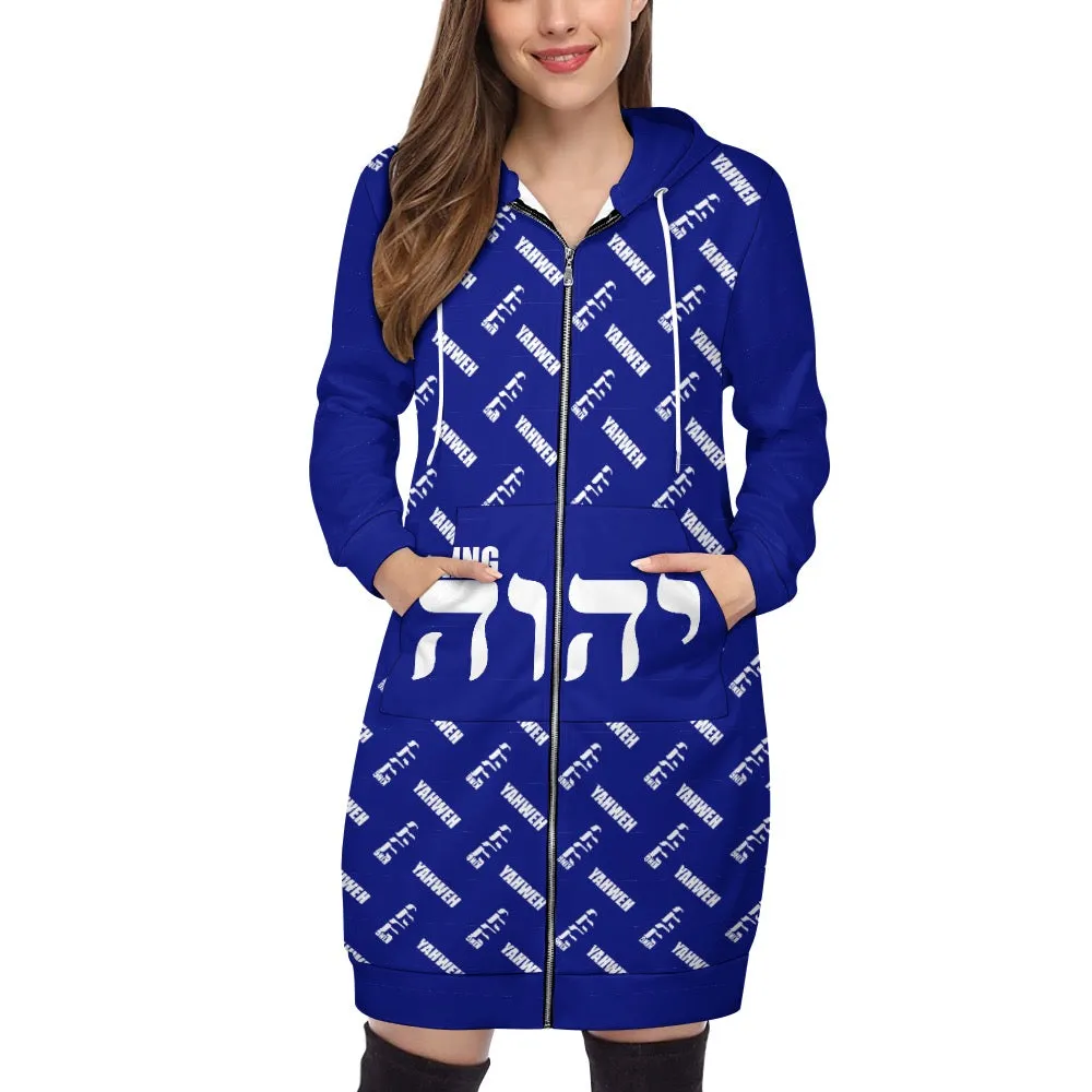 KING YAHWEH LADIES' KNEE LENGTH HOODIE
