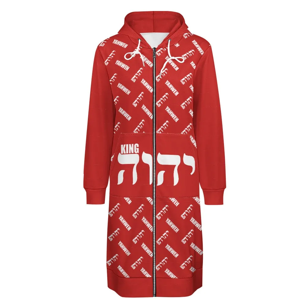 KING YAHWEH LADIES' KNEE LENGTH HOODIE