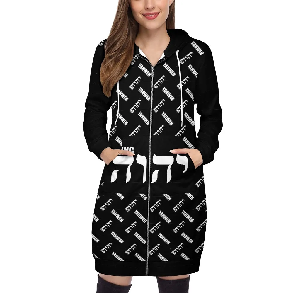 KING YAHWEH LADIES' KNEE LENGTH HOODIE